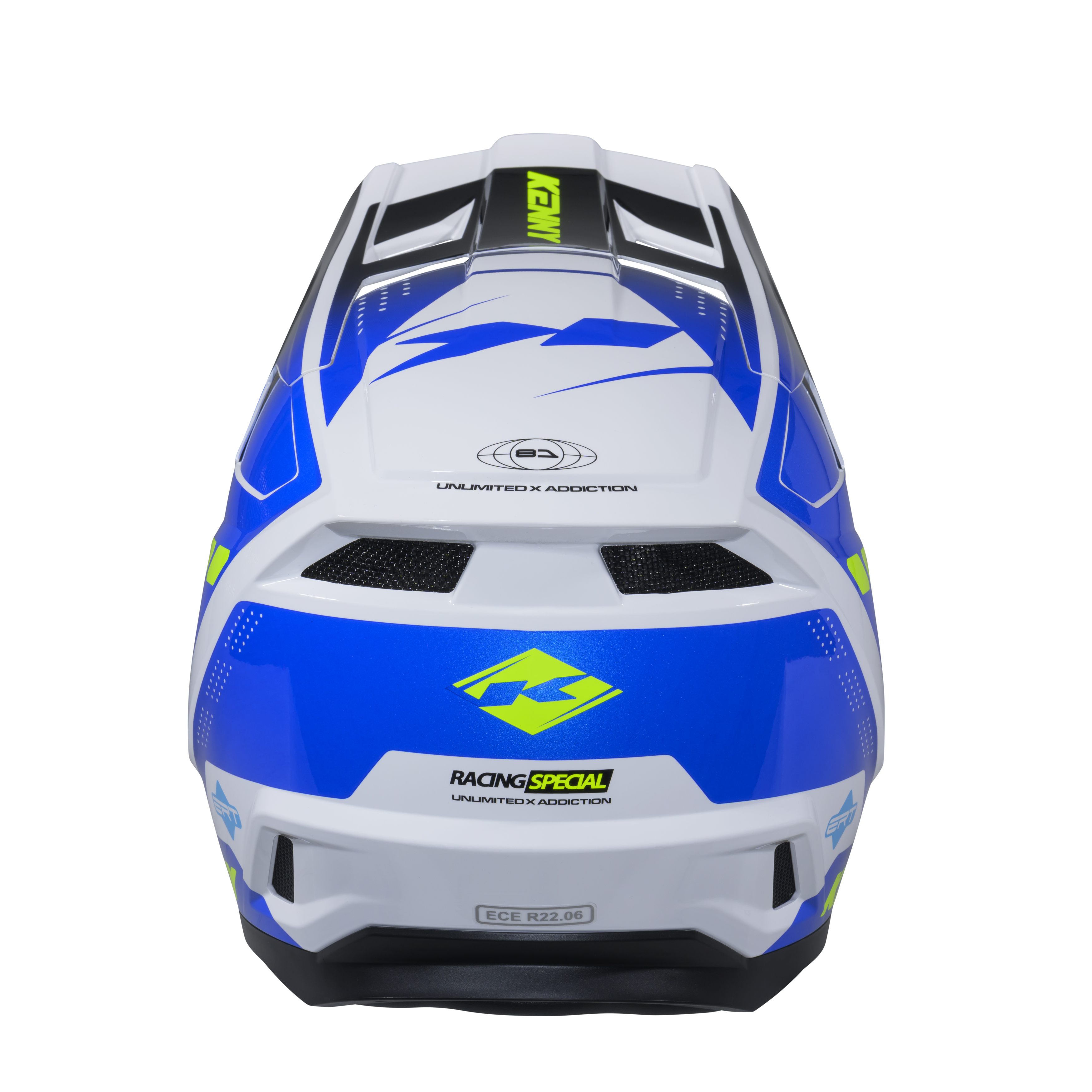 KENNY PERFORMANCE GRAPHIC HELMET WHITE BLUE RACING SPE - 3
