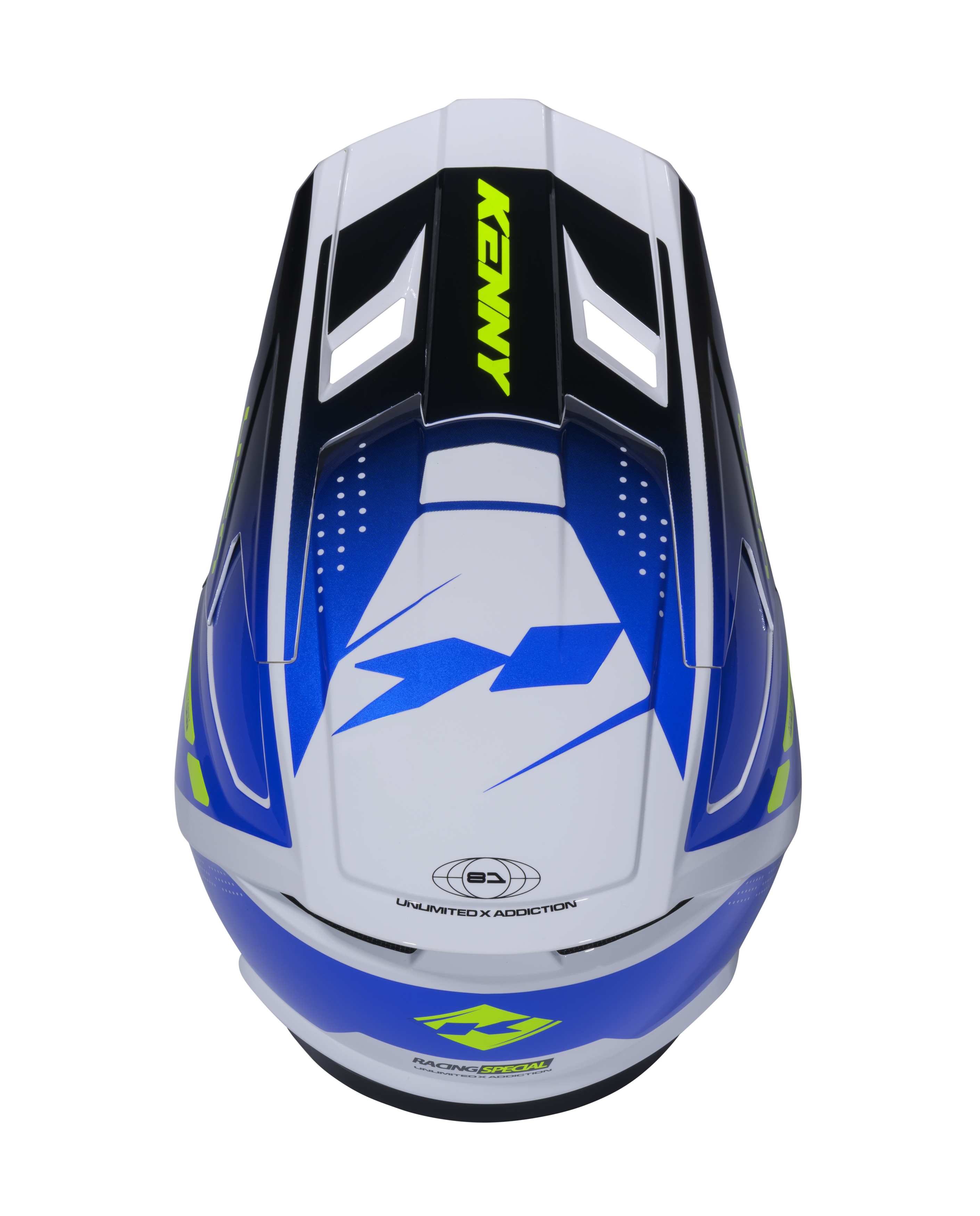 KENNY PERFORMANCE GRAPHIC HELMET WHITE BLUE RACING SPE - 4