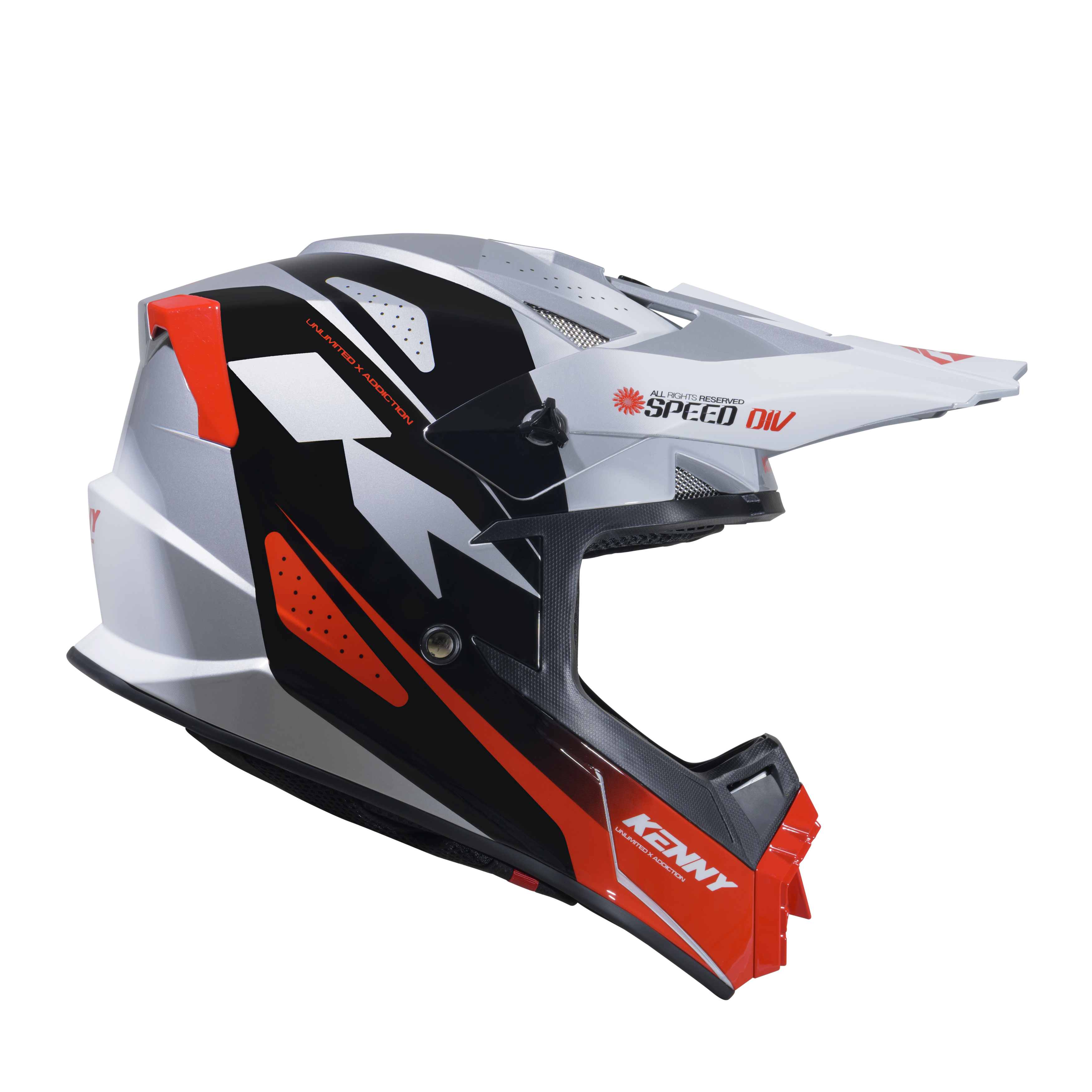 KENNY TRACK HELMET GRAPHIC DIV SPEED BLACK RED - 2