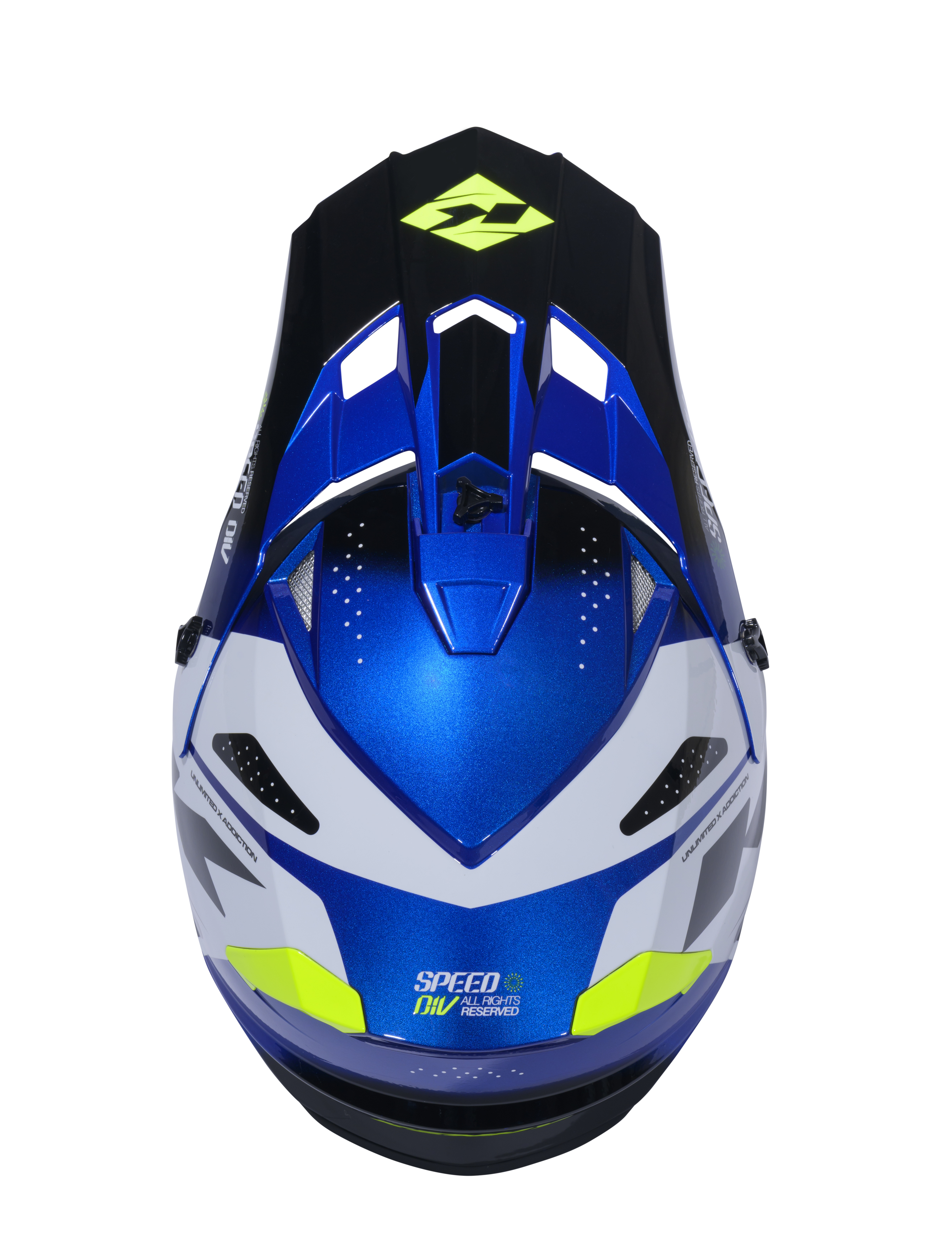 KENNY TRACK HELMET GRAPHIC DIV SPEED NEON BLUE - 4