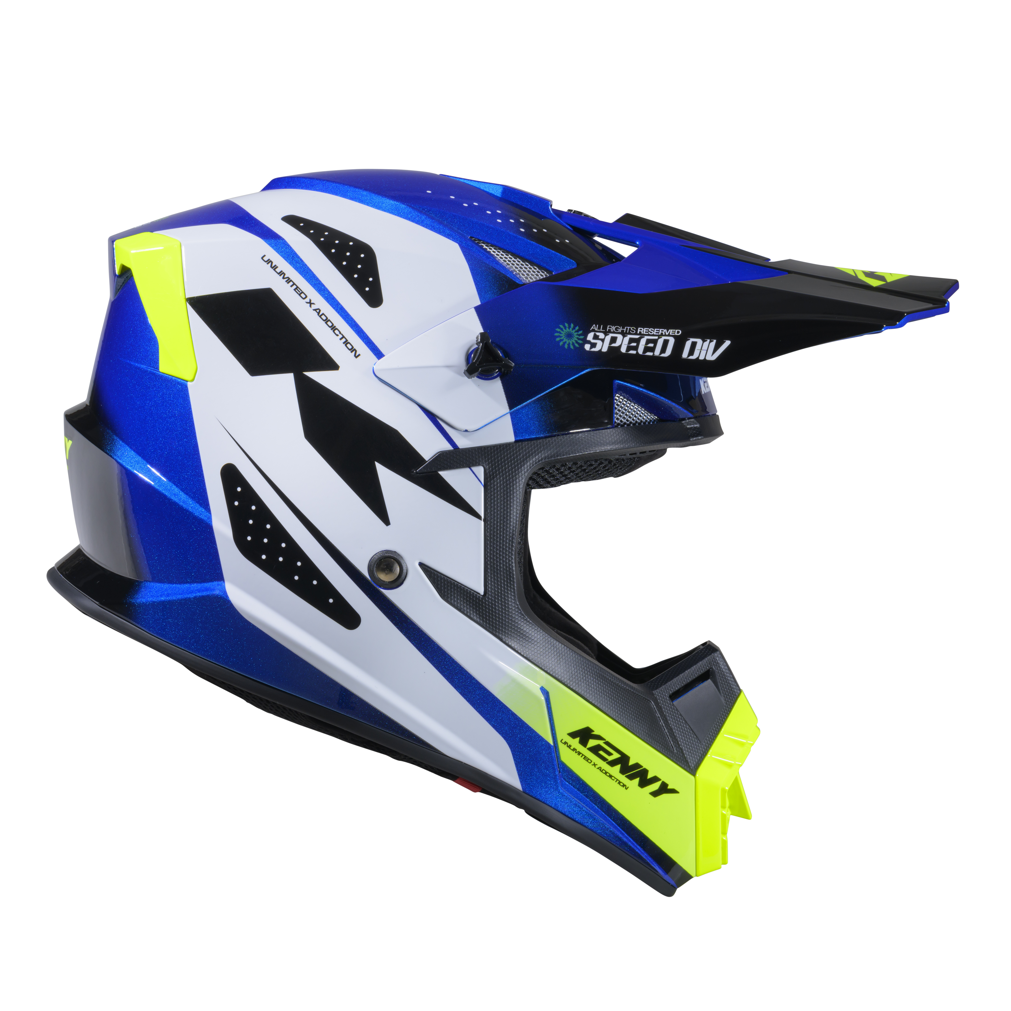 KENNY TRACK HELMET GRAPHIC DIV SPEED NEON BLUE - 2
