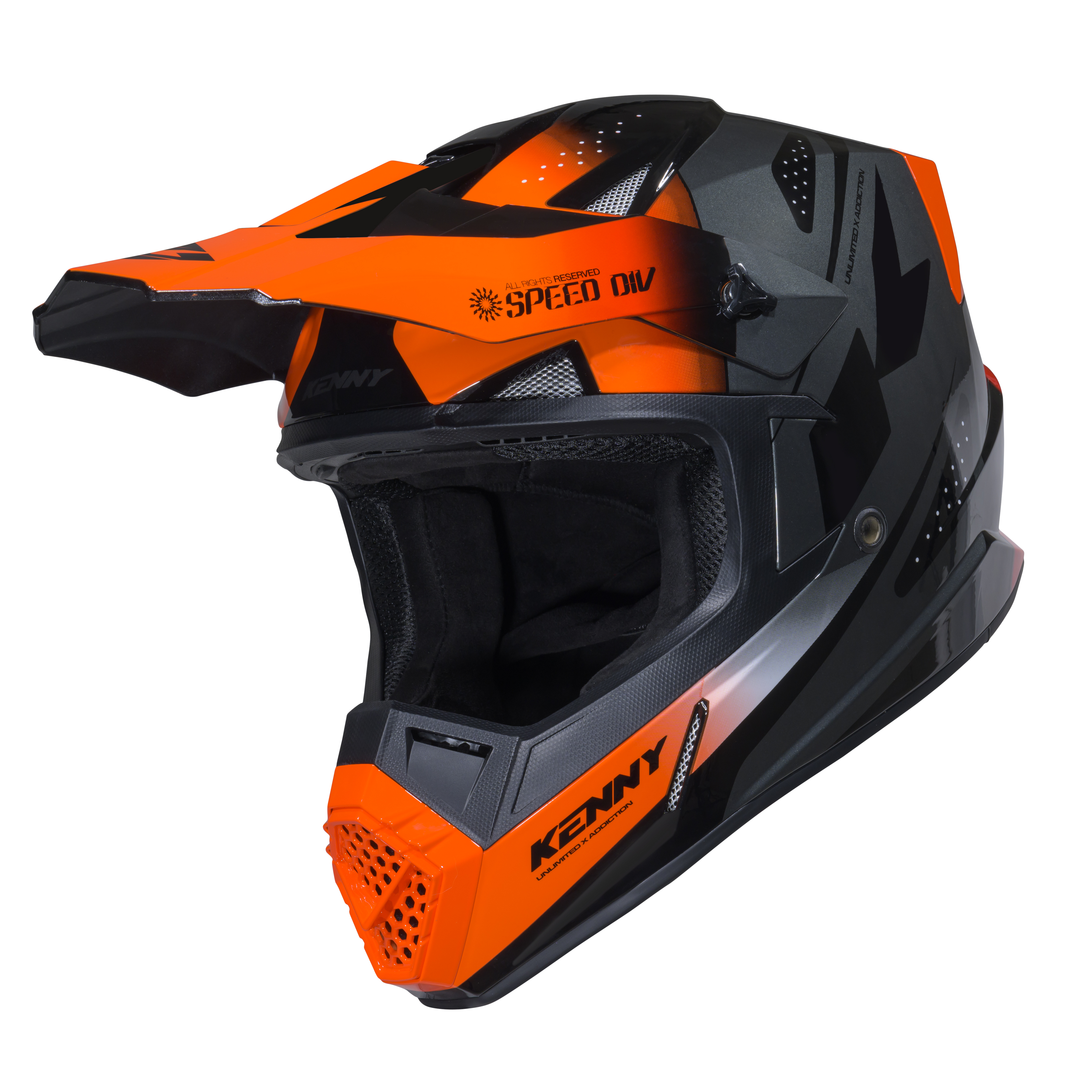 KENNY TRACK HELMET GRAPHIC DIV SPEED NEON ORANGE