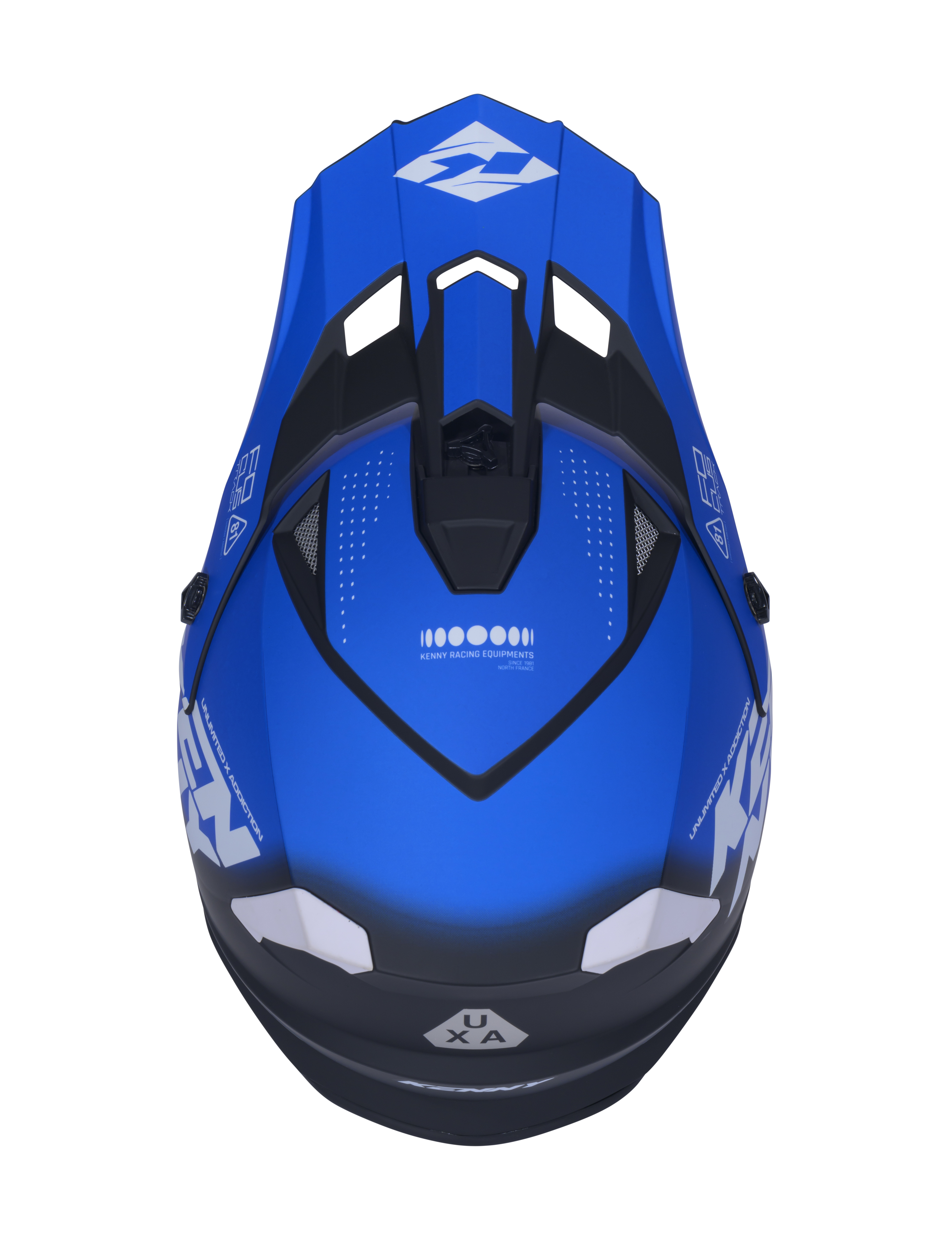 KENNY TRACK HELMET GRAPHIC FOCUS BLUE - 4