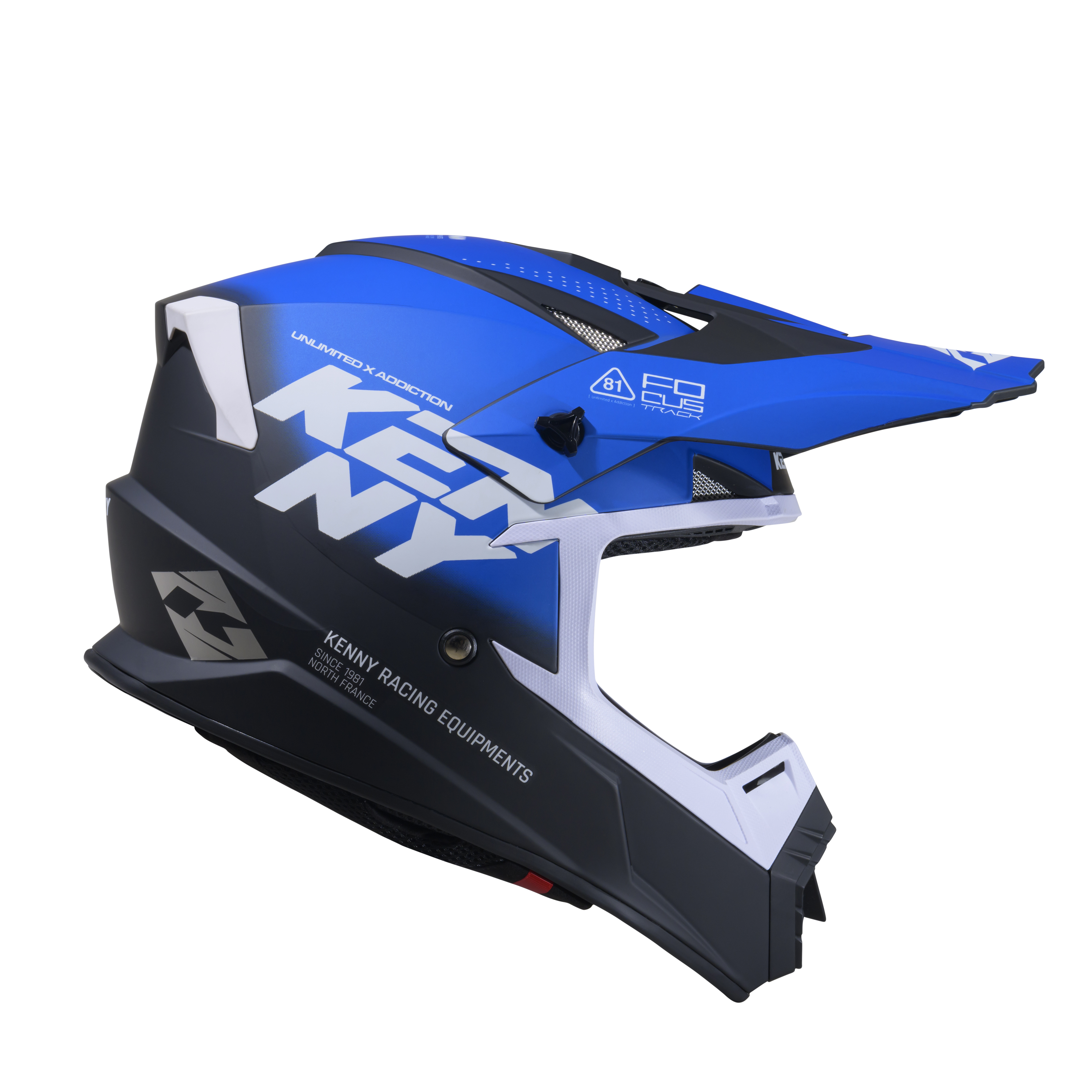 KENNY TRACK HELMET GRAPHIC FOCUS BLUE - 2