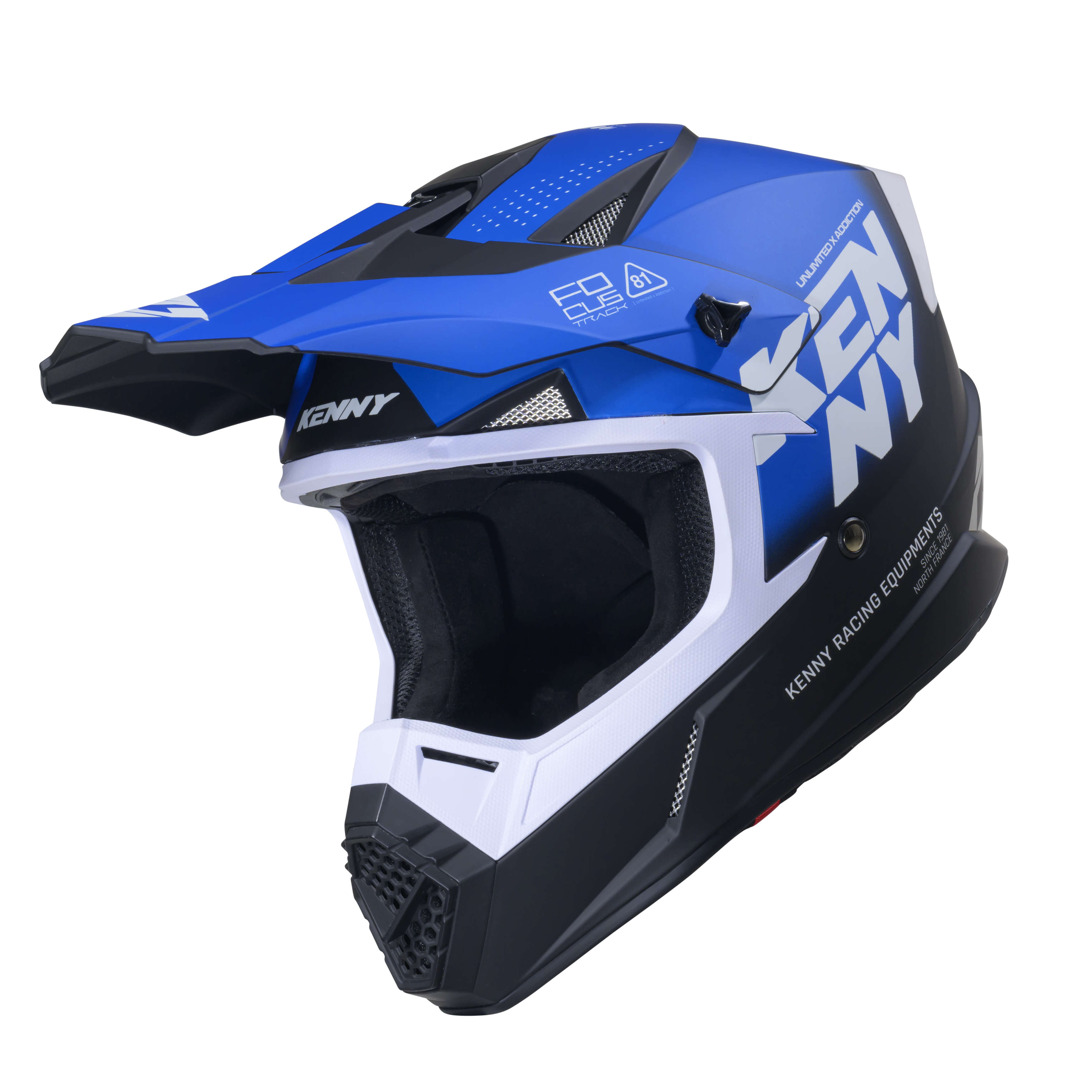 KENNY TRACK HELMET GRAPHIC FOCUS BLUE