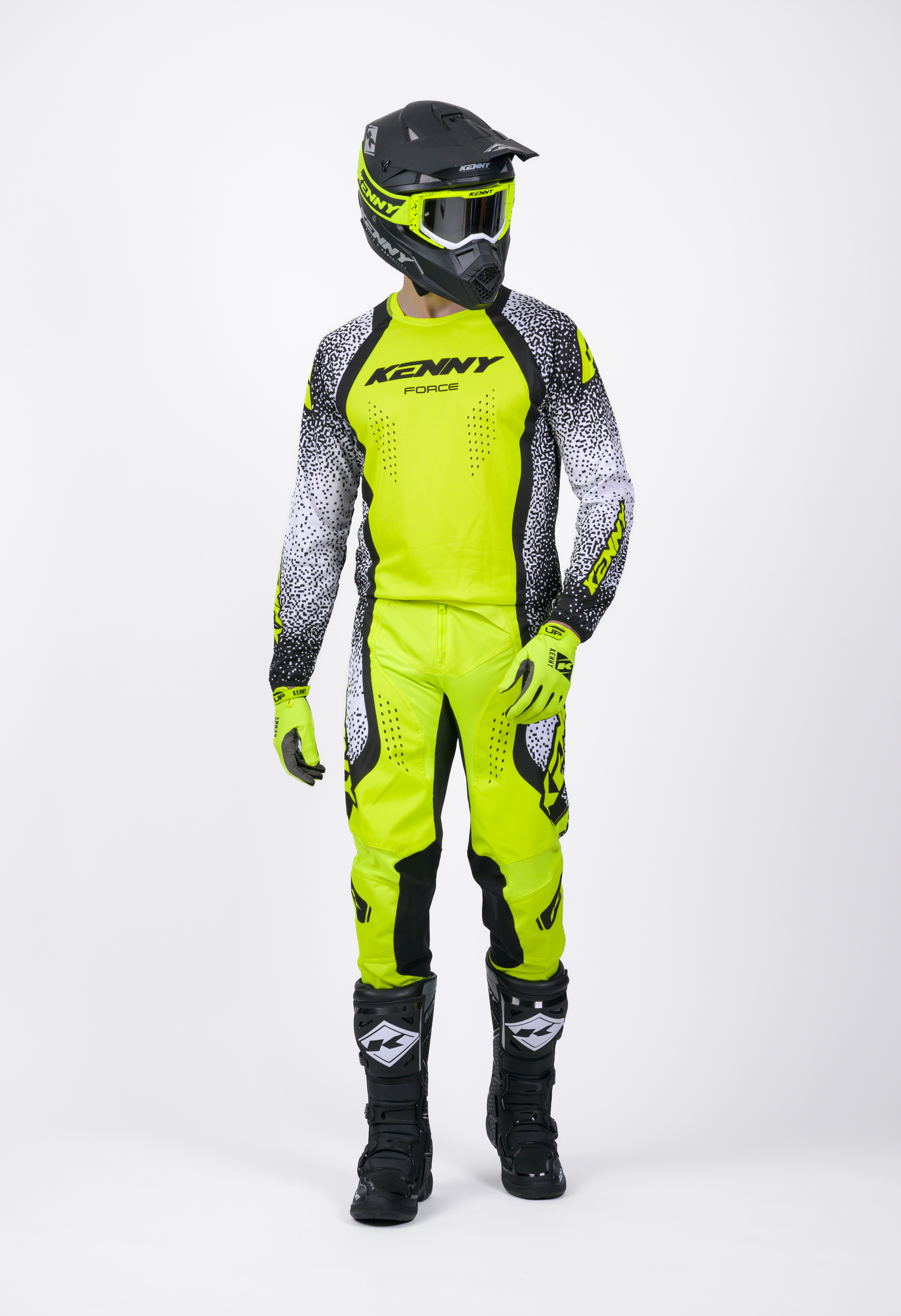 KENNY Force Pixel Jersey Pixel White Neon Yellow - 3