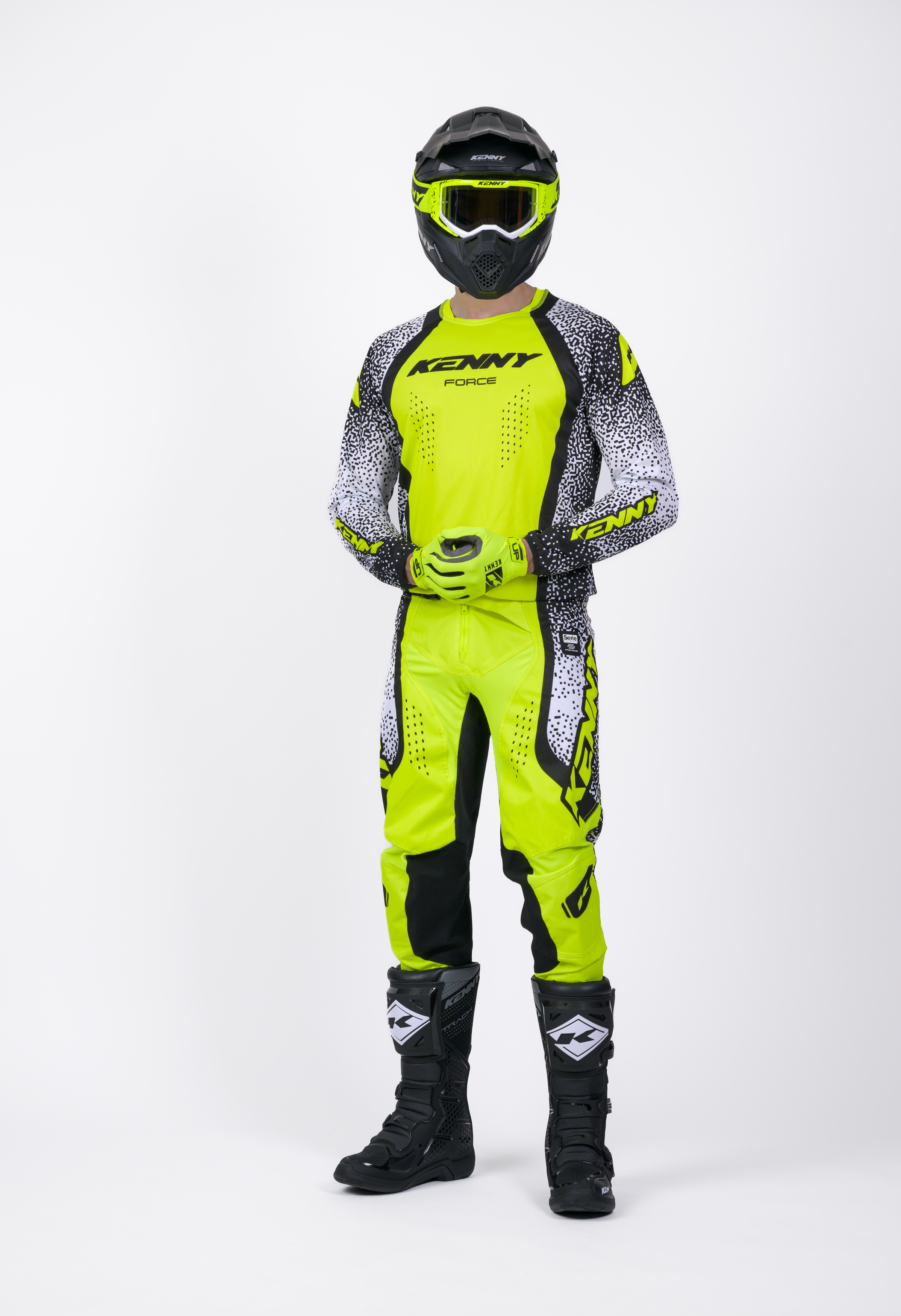 KENNY Force Pixel Crossbyxor Pixel Vit Neon Gul - 3