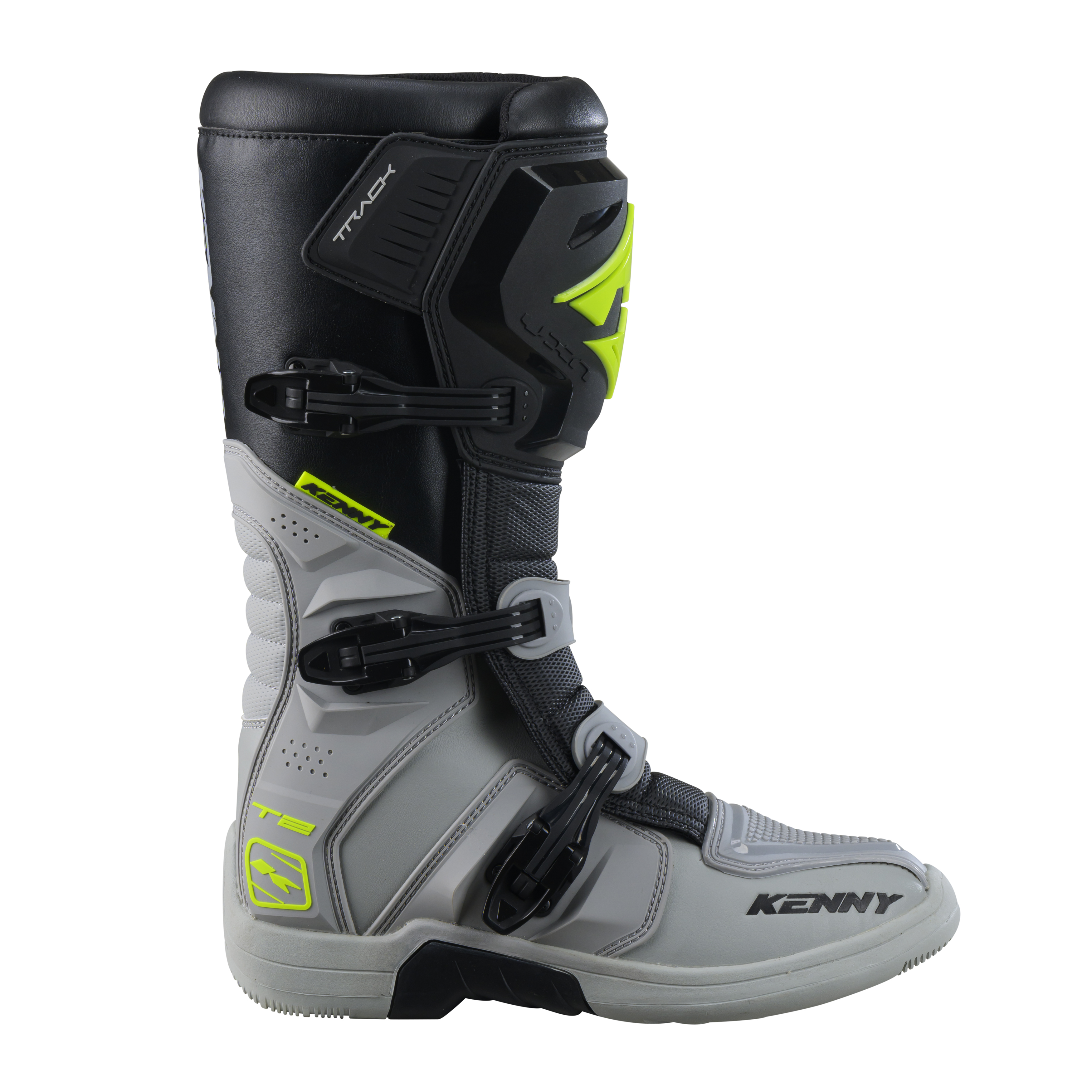 KENNY T2 TRACK BOOTS GREY NEON YELLOW - 2