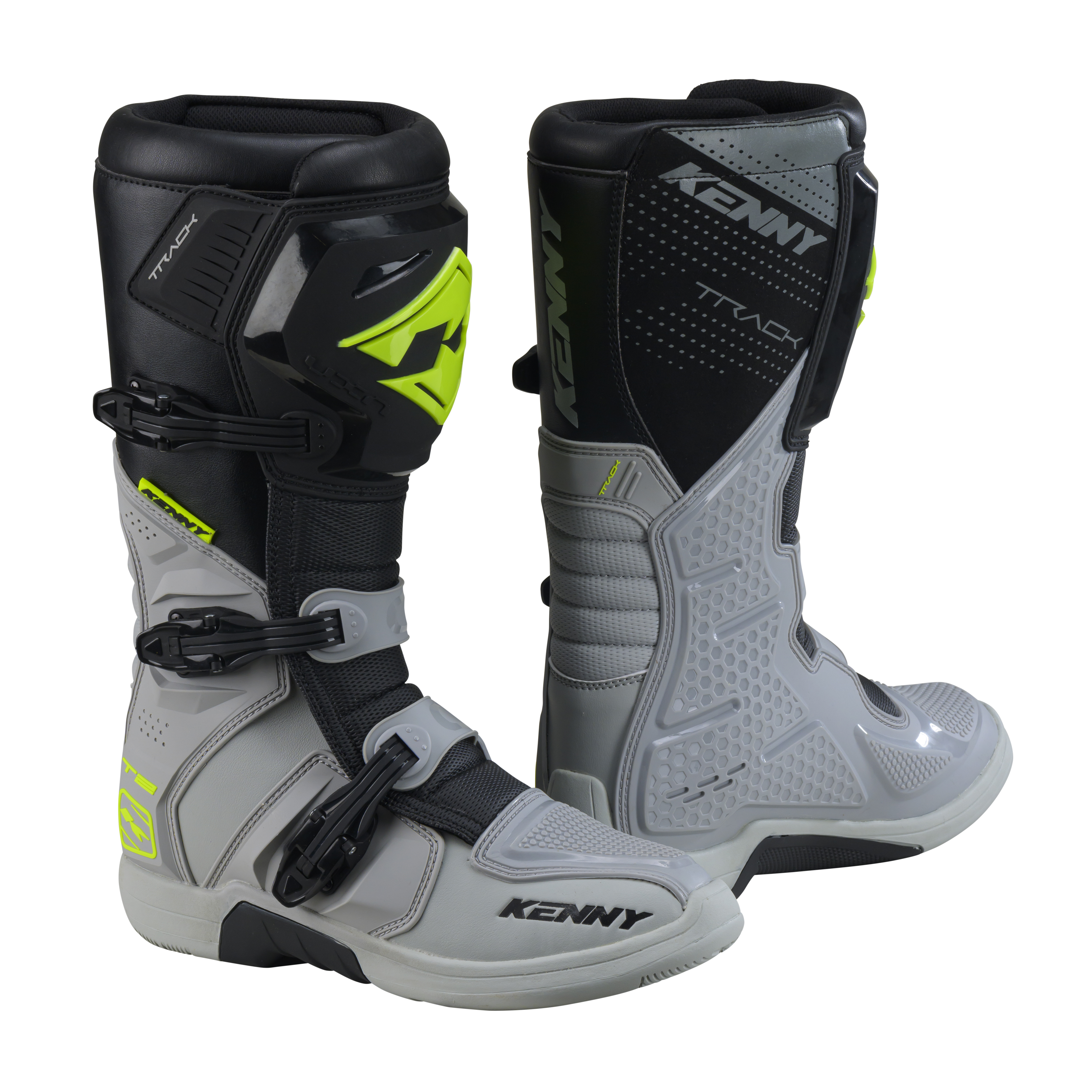KENNY T2 TRACK BOOTS GREY NEON YELLOW