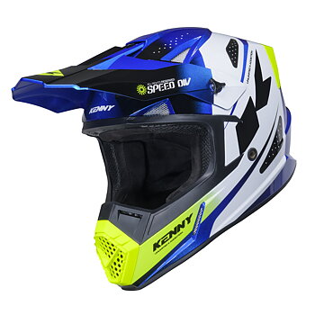 KENNY TRACK HELMET KID GRAPHIC DIV SPEED NEON BLUE