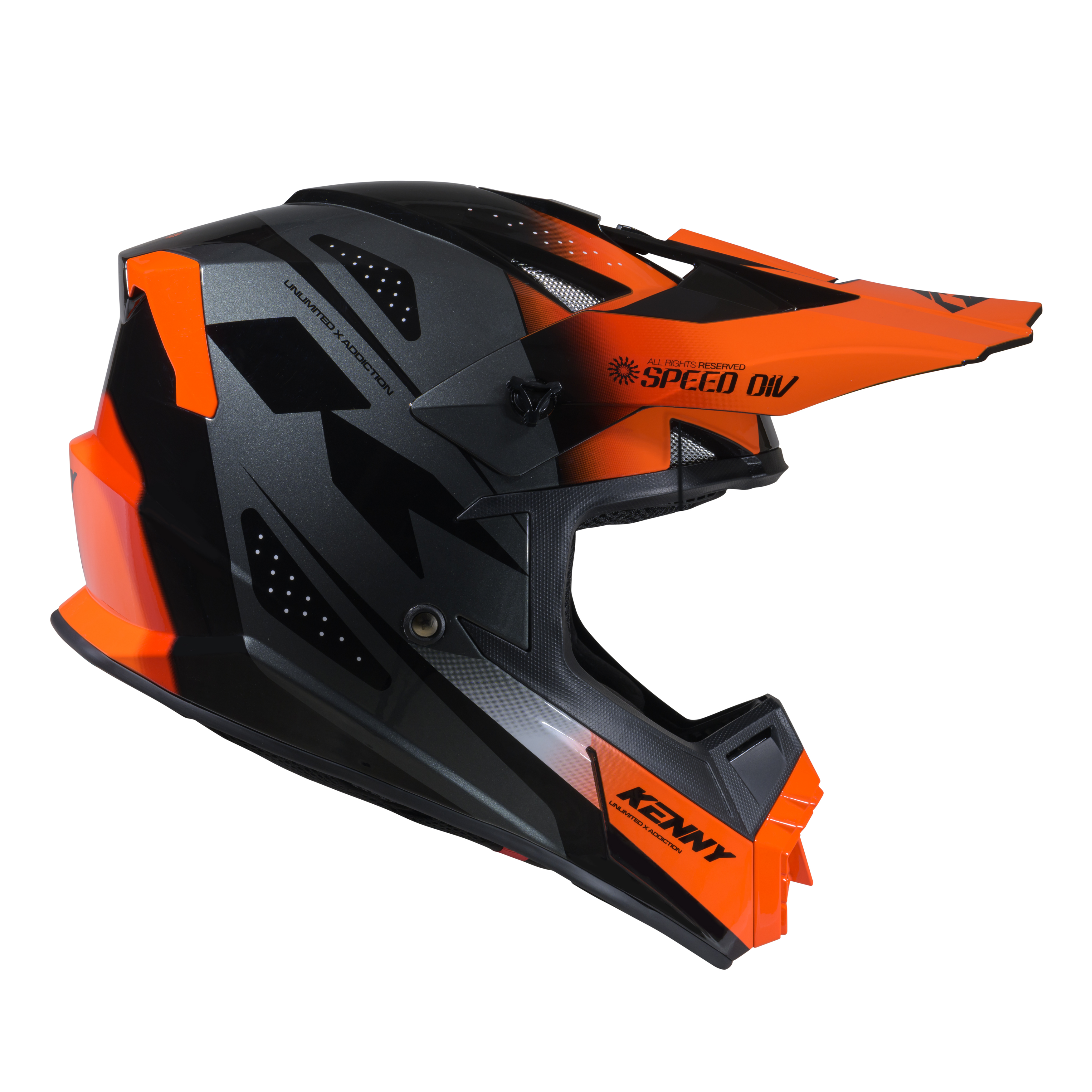 KENNY TRACK HELMET KID GRAPHIC DIV SPEED NEON ORANGE - 2