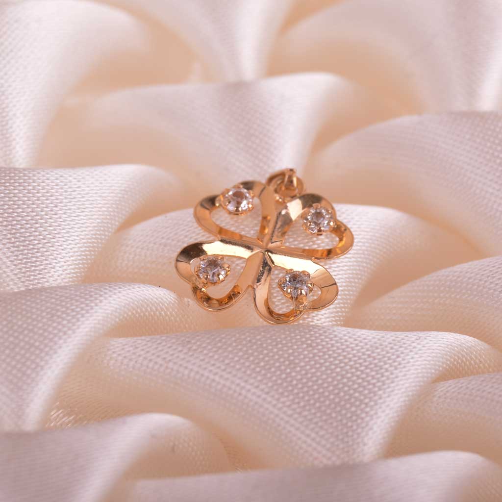 Anello Quadrifoglio 18k White & Rose Gold Filled Zirconi Cubici - Fascia Sottile Donna - Foto 2