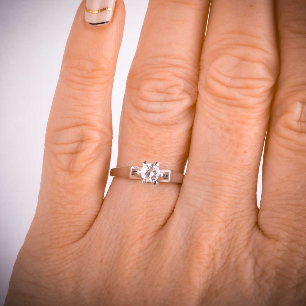 Hvidguldsring med diamant 0,30ct, Vintage - 2