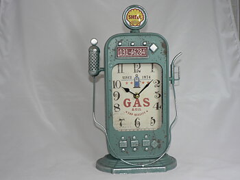 Dekorations Pump med Klocka  Shell  20x10x35cm