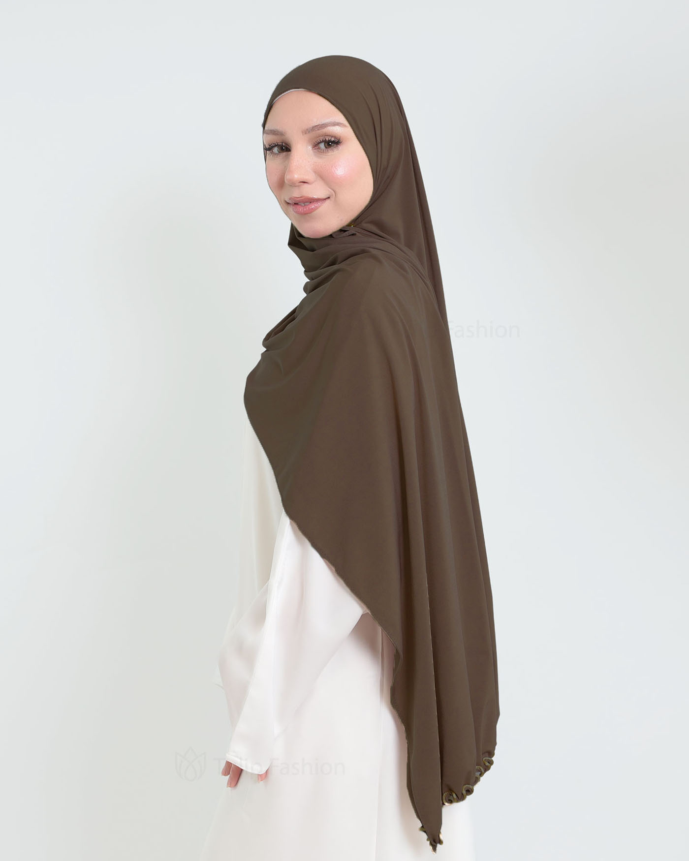 Hijab - Lycra - Dark Brown - 2