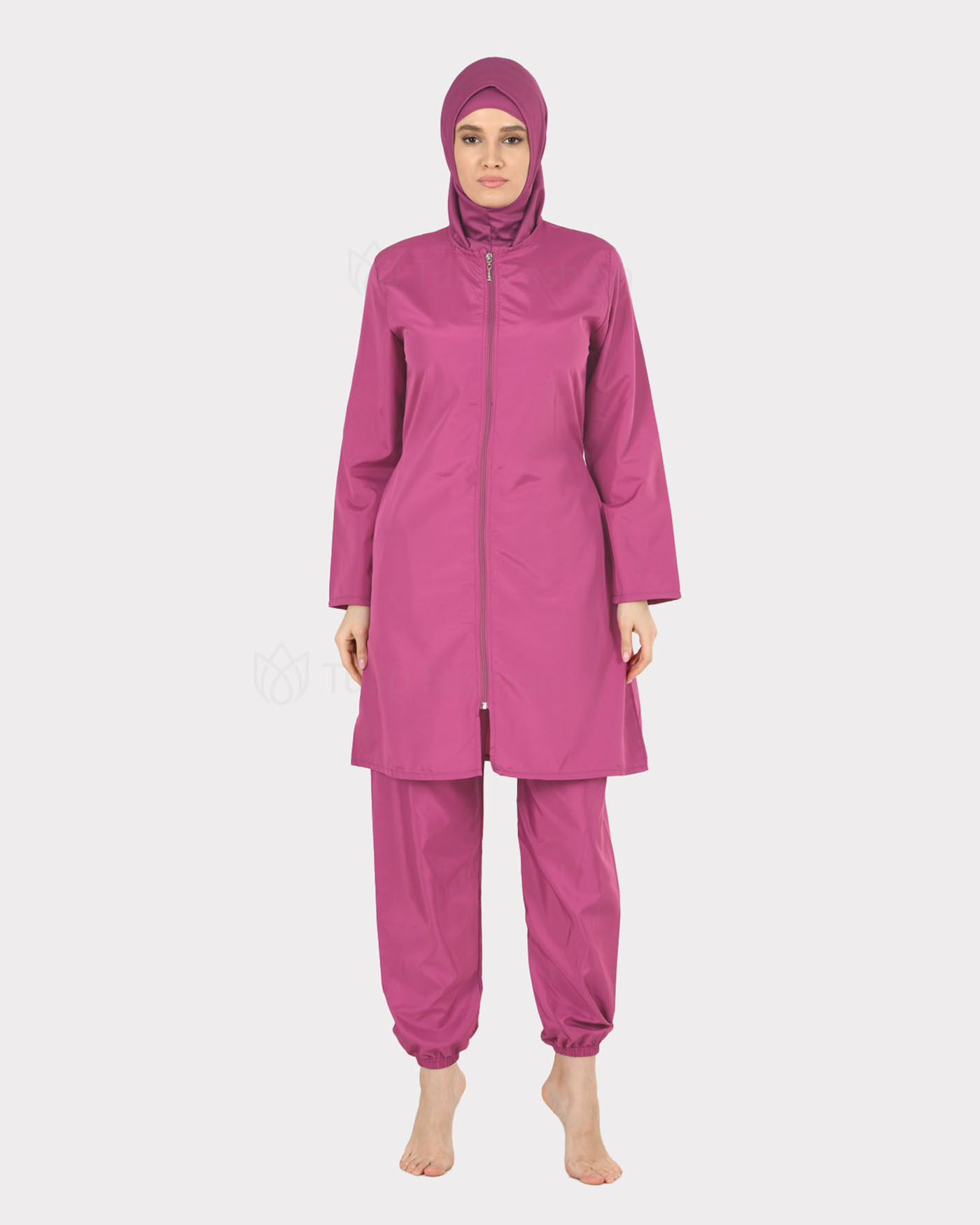 Muslim Swimsuit with hijab - Light Rose - 2