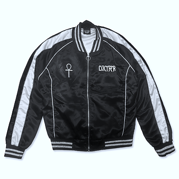 LUCIFER - SATIN JACKET (SILVER/BLACK)