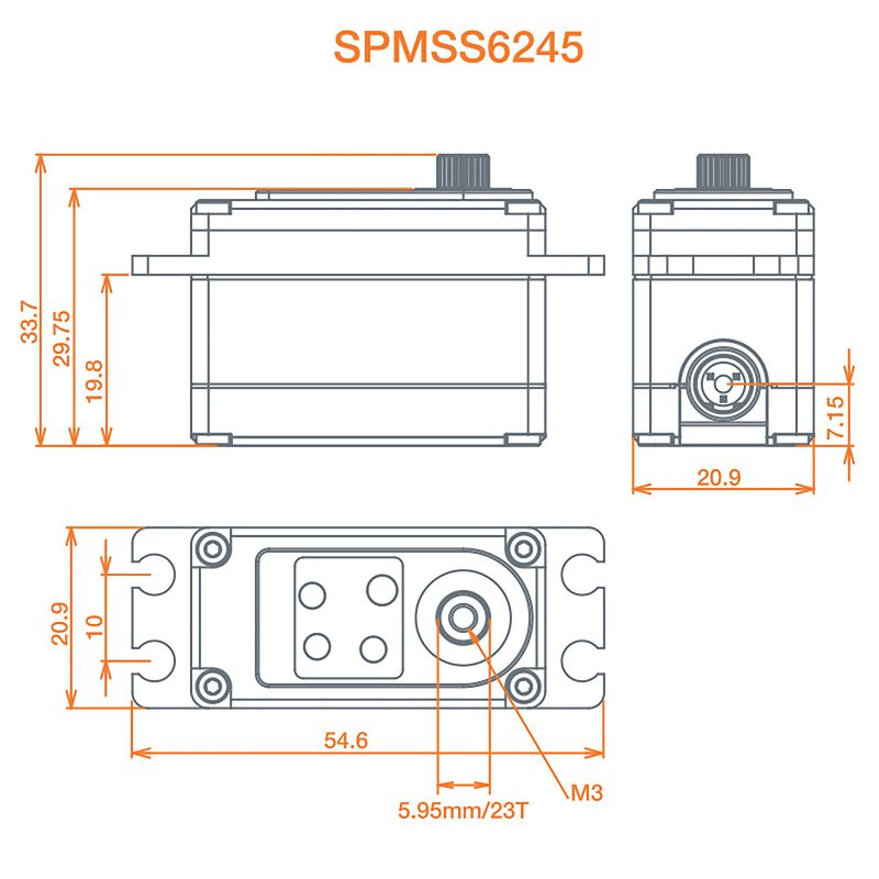 Spektrum S6245 Low Profile Digital High Speed High Torque Surface Servo - 4