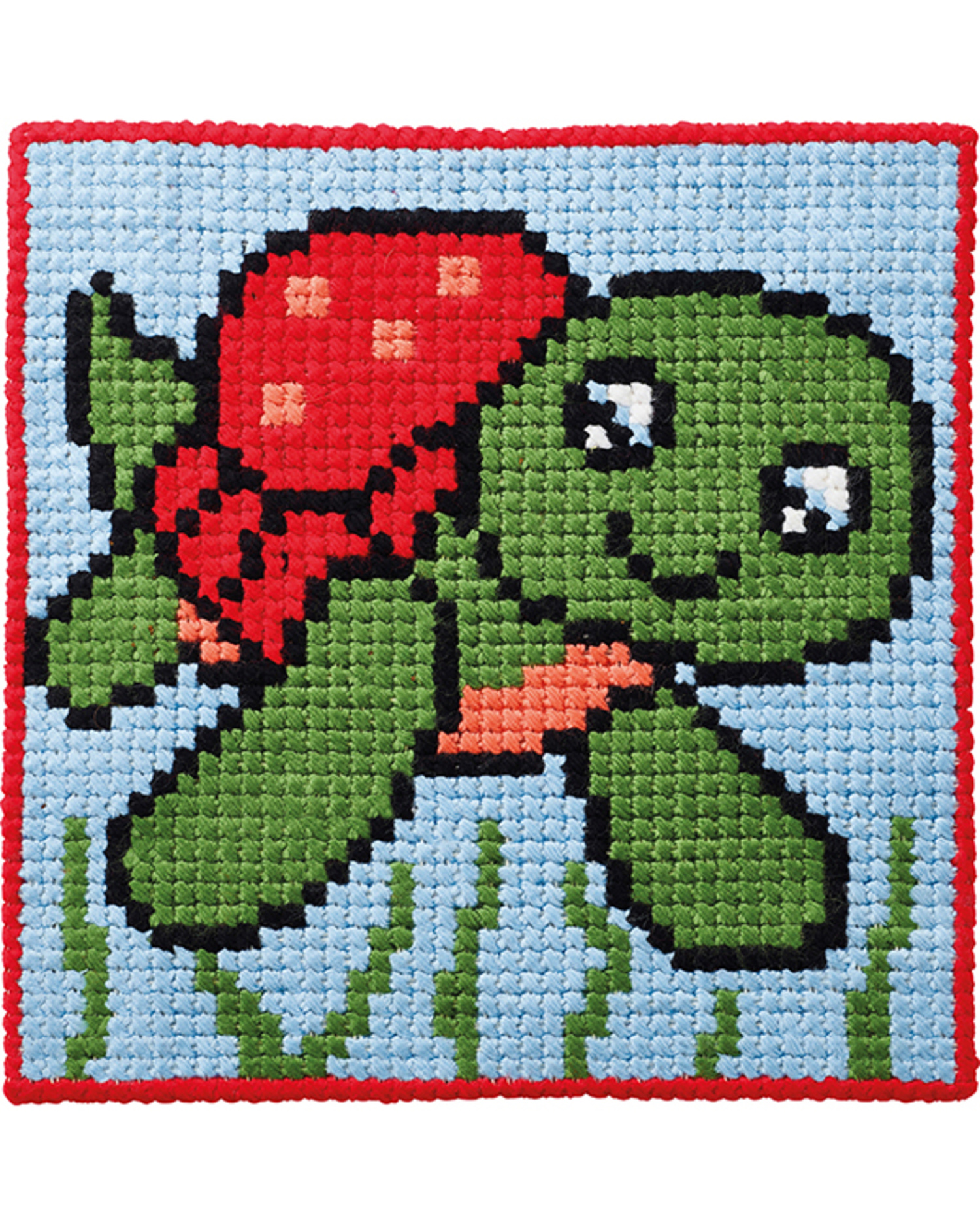 Barnbroderi 25x25 Sköldpadda