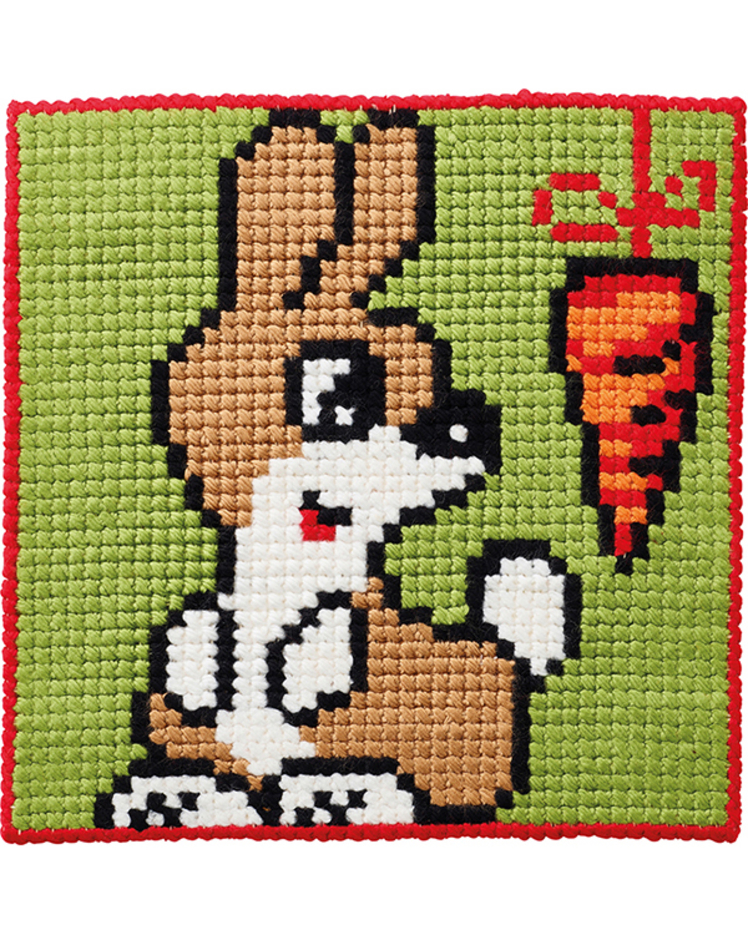 Barnbroderi 25x25 Brun kanin