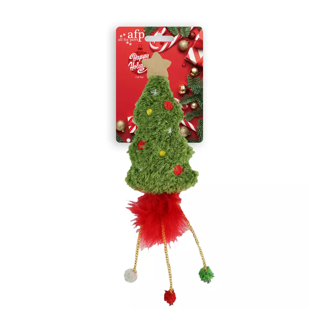 AFP Happy Holidays Sparkling Christmas Tree – Cat Toy - Petster Norge