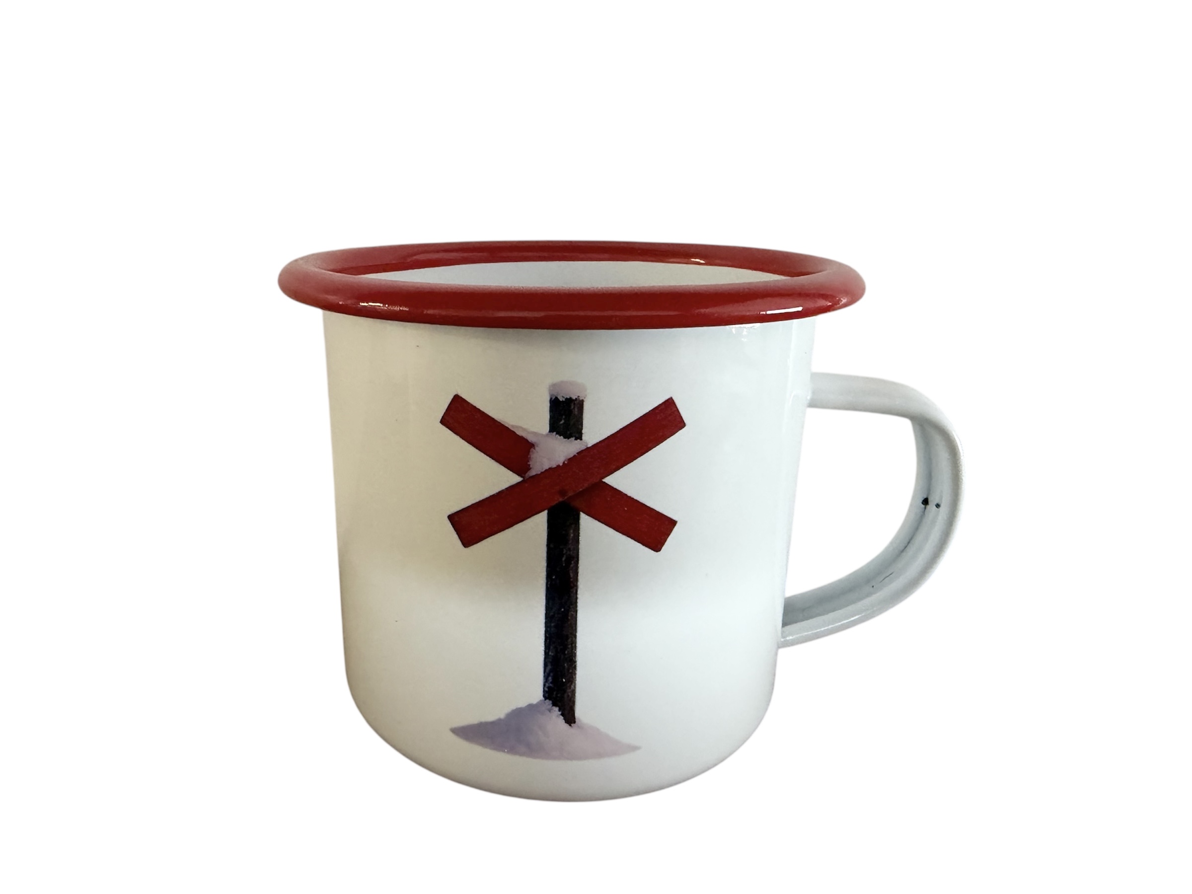Emaillierter Becher - Led-Kreuz - 2