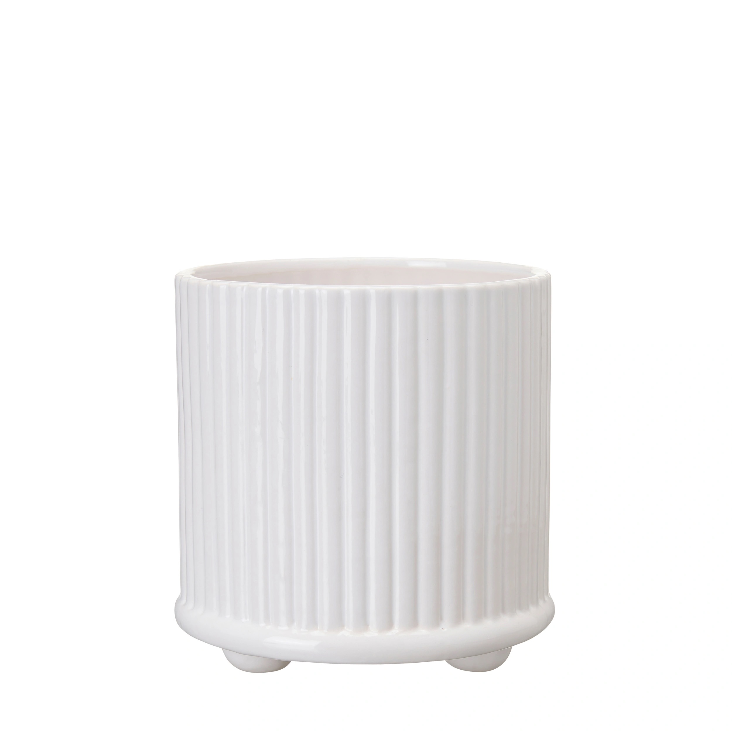 Kruka / Vit / Dia:12,5 cm