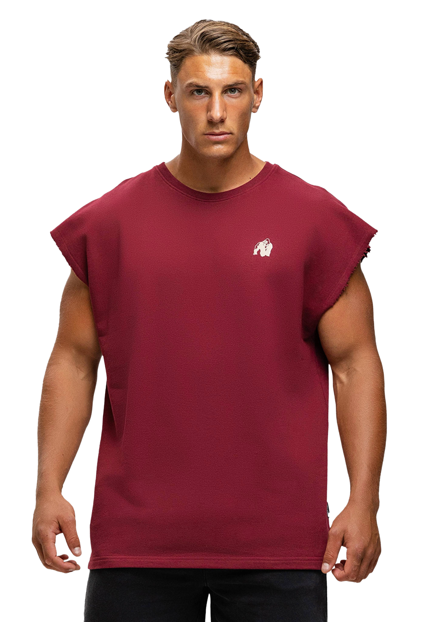Bouse Cut Off Tank Top, burgundy