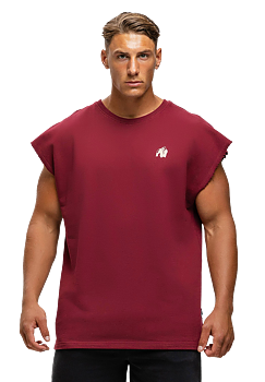 Bouse Cut Off Tank Top, burgundy