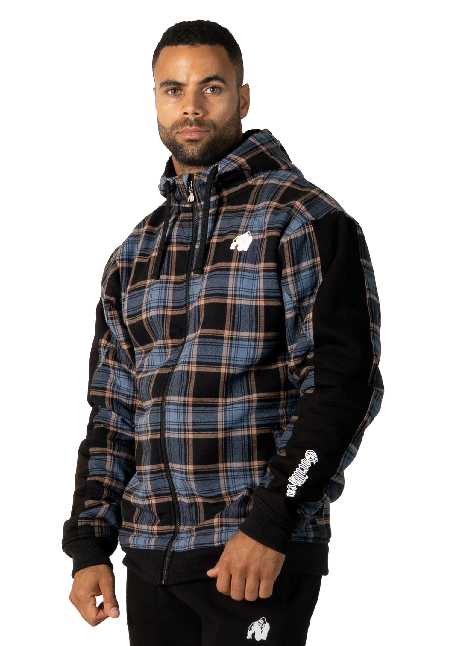 Kenton Zipped Jacket, black/blue