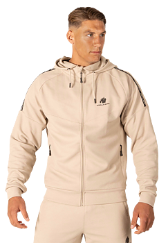Harvey Hooded Track Jacket, beige