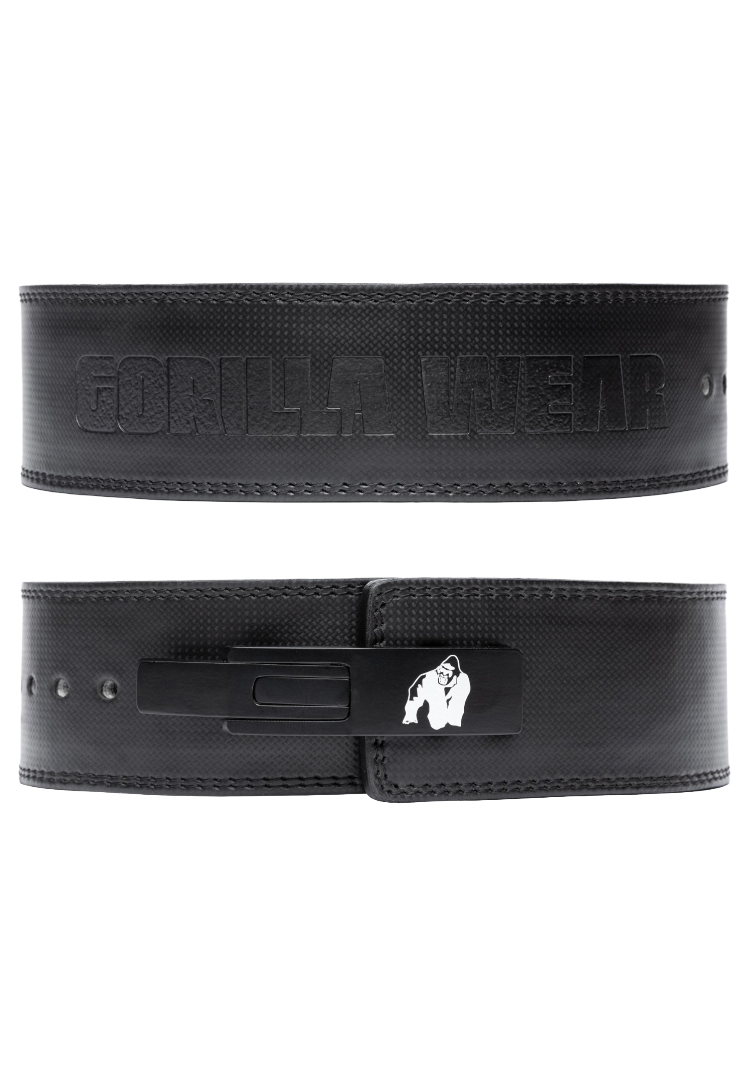 Gorilla Wear 4 Inch Carbon Leather Lever Belt, black