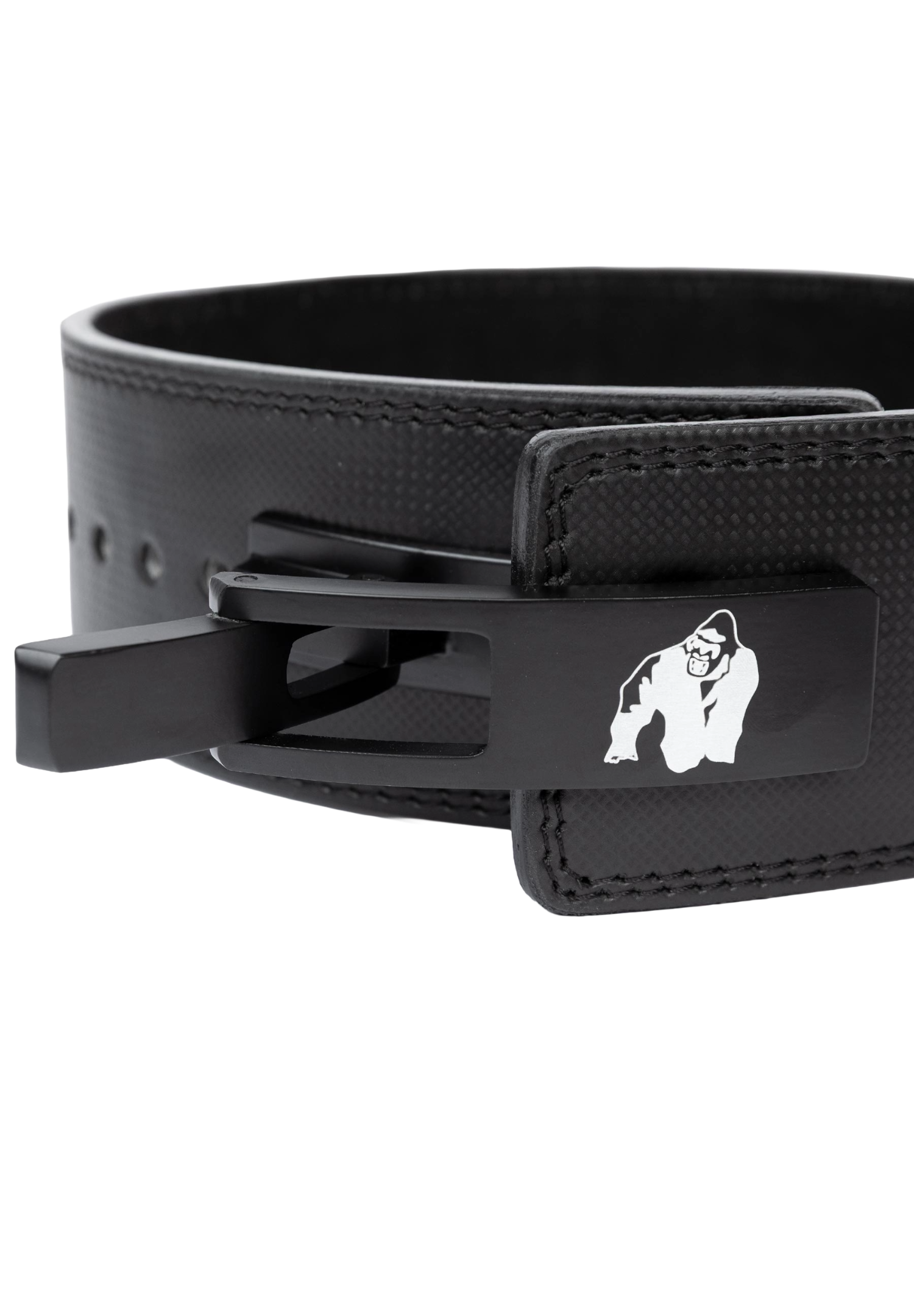 Gorilla Wear 4 Inch Carbon Leather Lever Belt, black - 2
