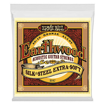 Ernie Ball EB-2047 Earthwood 80/20 Bronze Silk & Steel Acoustic 010-050