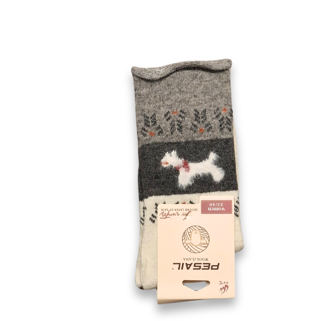 Ullsockor - Hund - Brun/Beige stl 35-40