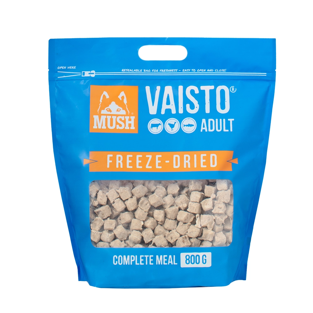 MUSH BARF dog food freeze-dried beef, turkey and salmon