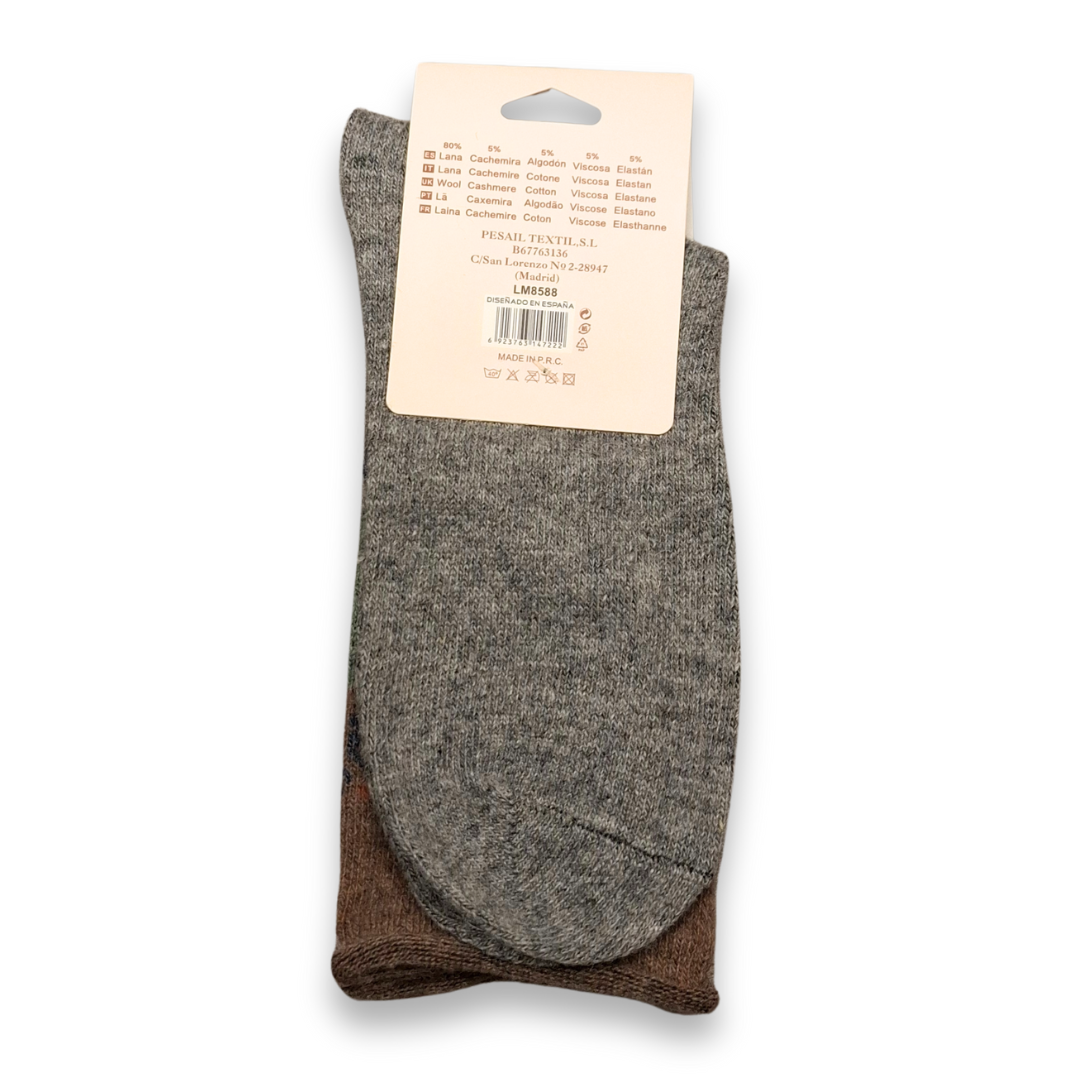 Ullsockor - Hund - Brun/Grön/Beige stl 35-40 - 2