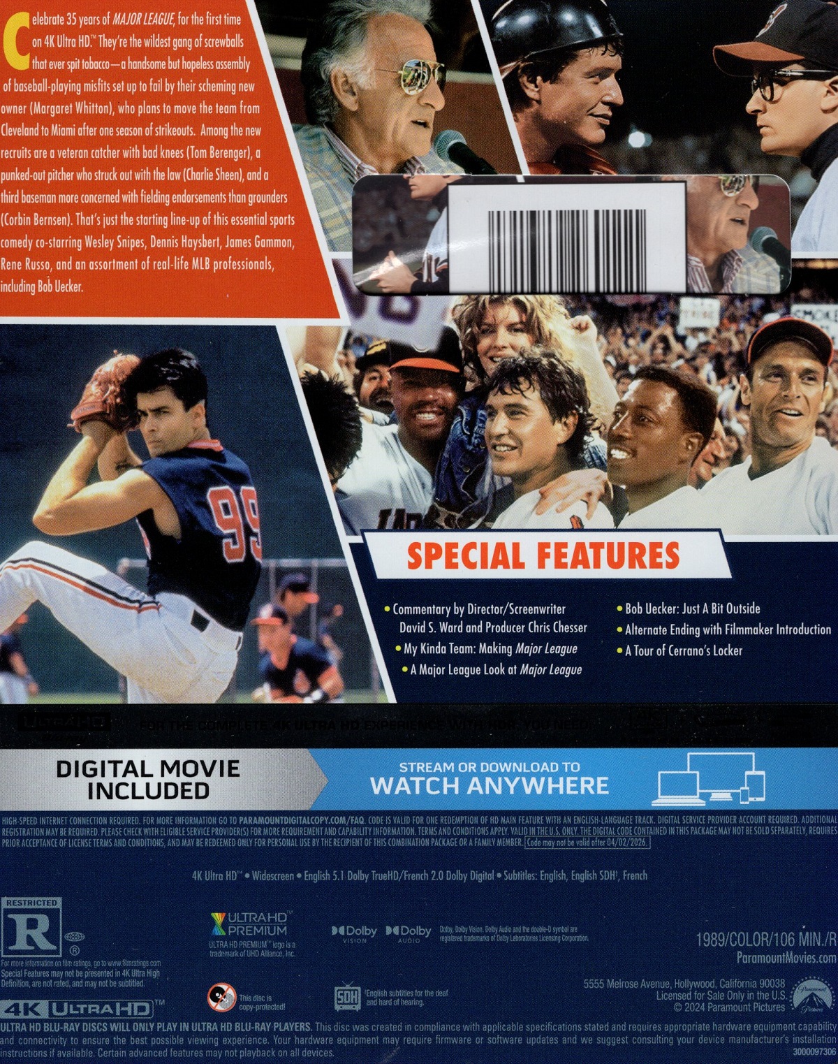 Major League (ej svensk text) (4K Ultra HD) - 2