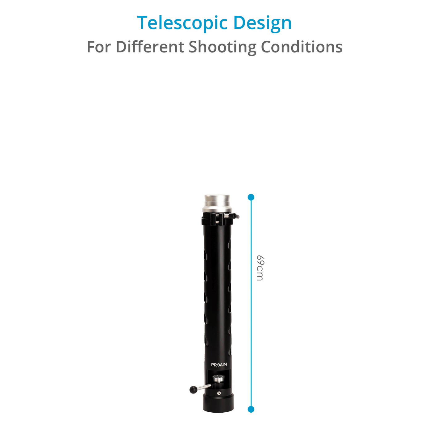 Proaim Telescopic 69 to 107 cm Bazooka For Camera Dolly Euro/Elemac Mount