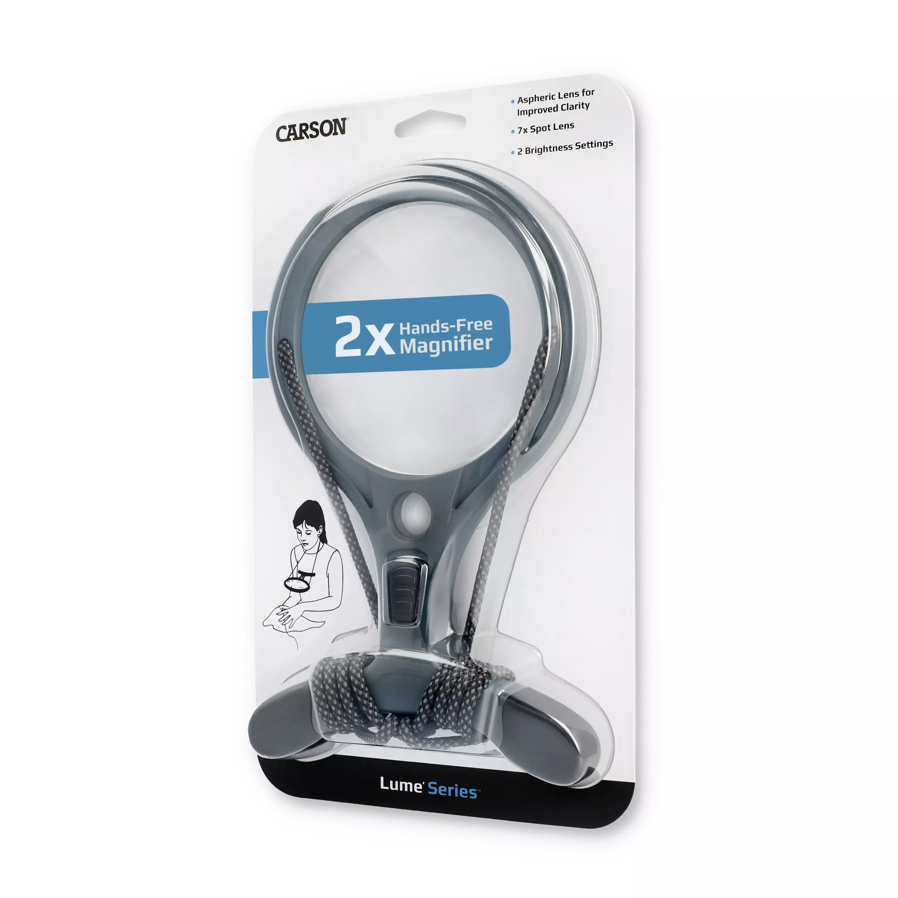 Förstoringsglas Lumé, handsfree, 2x (7x) 4.5'' COB LED - 4