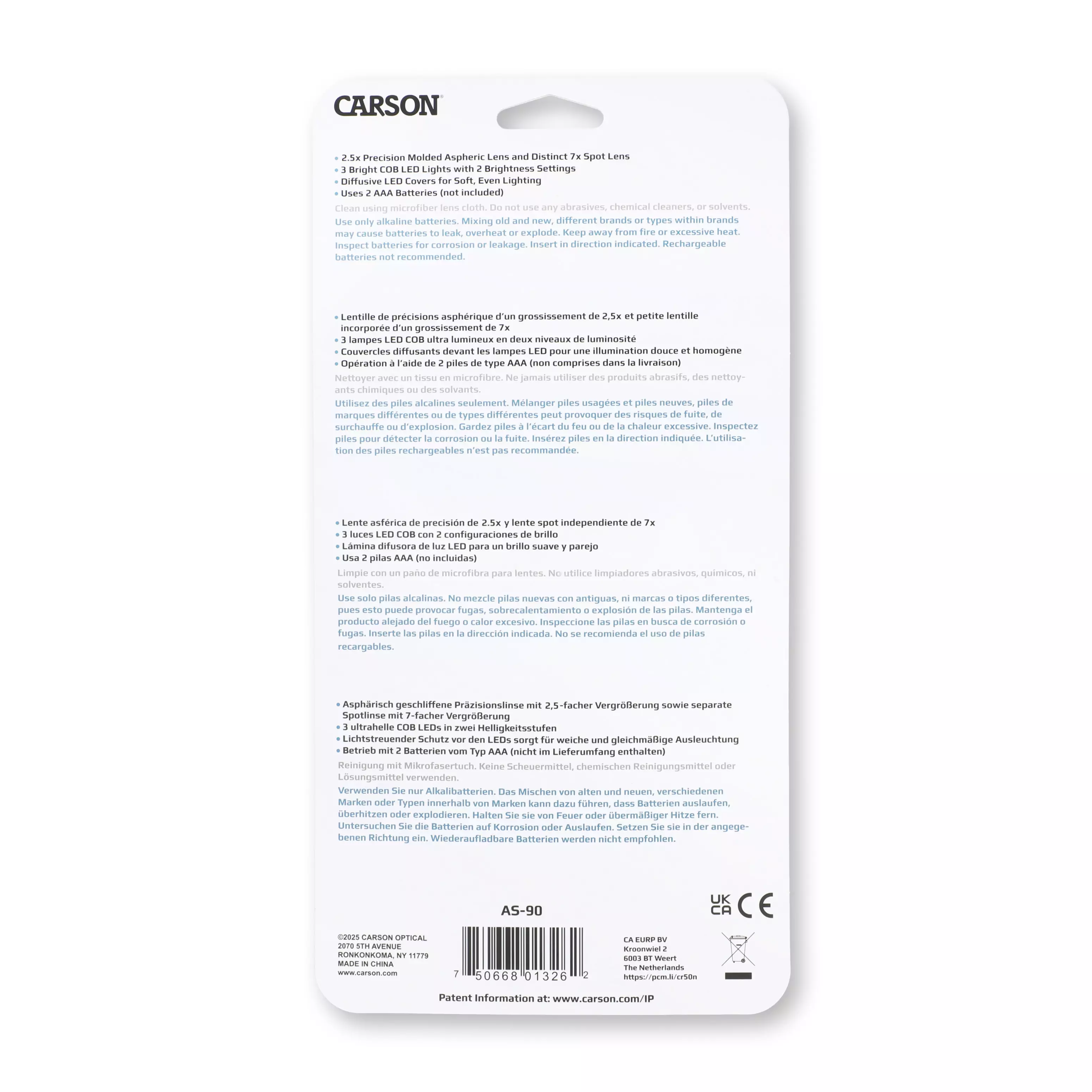 Förstoringsglas Lumé, handsfree, asfärisk, 2,5x (7x) 3.5'' COB LED - 5