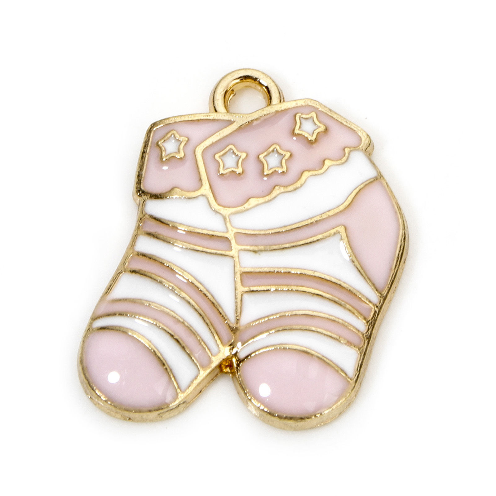 Berlock - Emaljerad strumpa, Rosa
