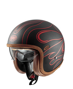 Premier Jet Hjälm Vintage Platinum ED. Carbon FR Red, Silver, Chromed BM  647-23002