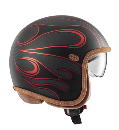 Premier Jet Hjälm Vintage Platinum ED. Carbon FR Red, Silver, Chromed BM  647-23002 - 2