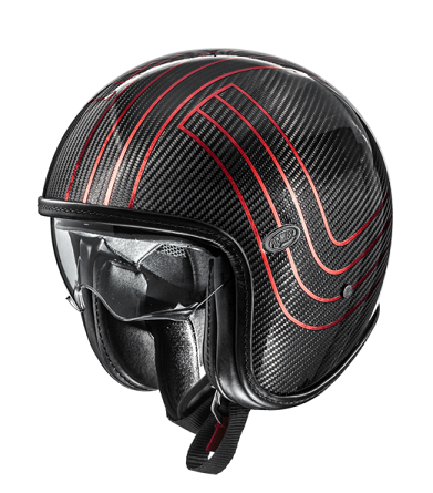 Premier Jet Hjälm Vintage Platinum ED. Carbon FR Red, Silver, Chromed BM  647-23002 - 5