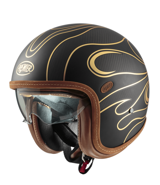 Premier Jet Hjälm Vintage Platinum ED. Carbon FR Red, Silver, Chromed BM  647-23002 - 4