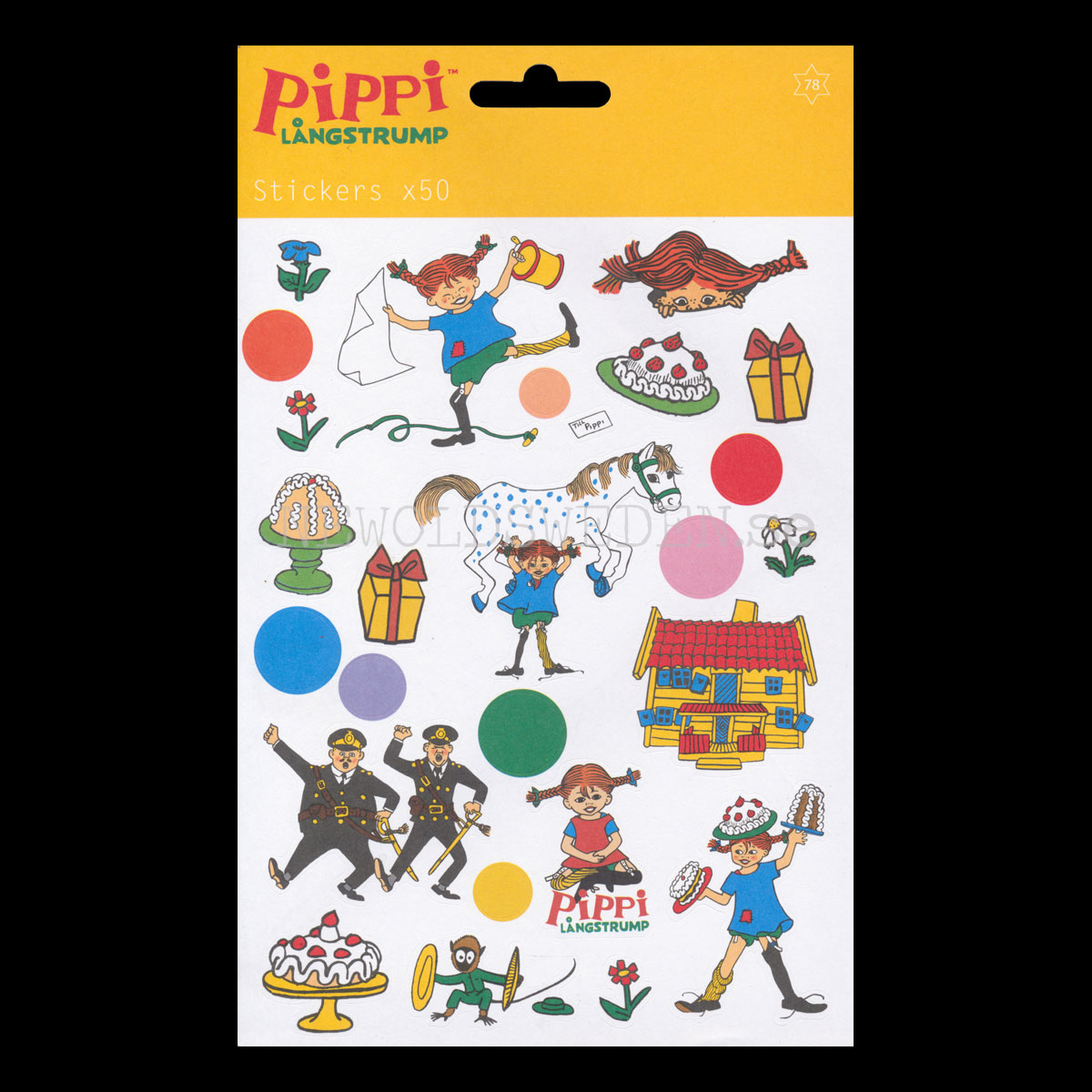 Pippi Långstrump - 50 stycken Stickers - LO
