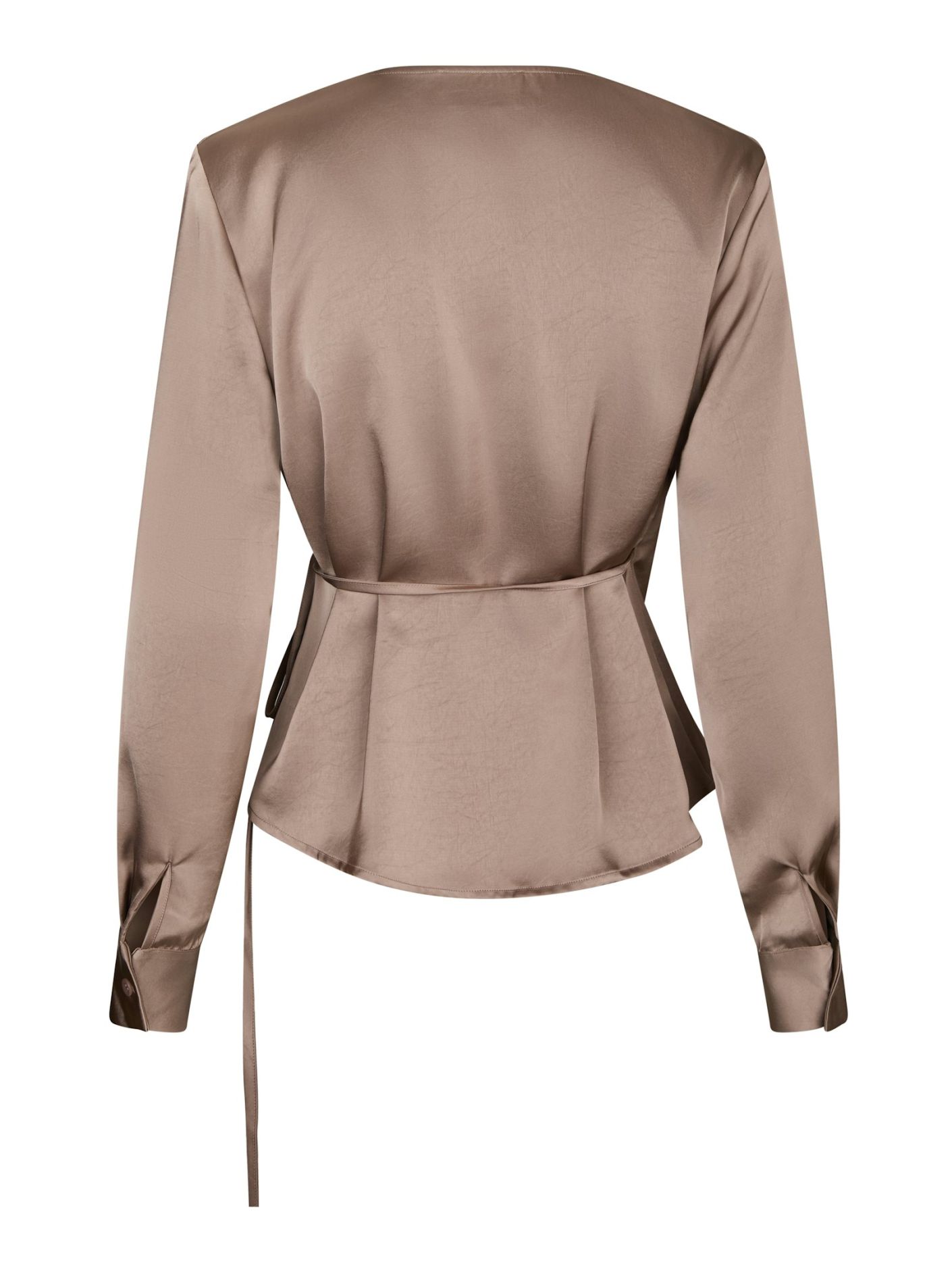 Neo Noir  - Caprina Heavy Sateen Blouse  Dark Taupe - 8