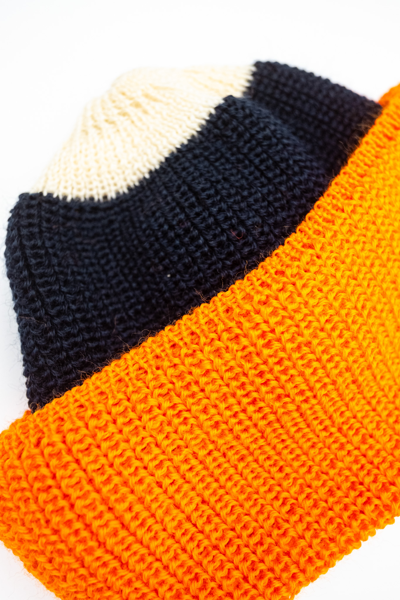 Heimat - Signal Mechanics Hat Wool Seashell/Ink/Rescue Orange - 3