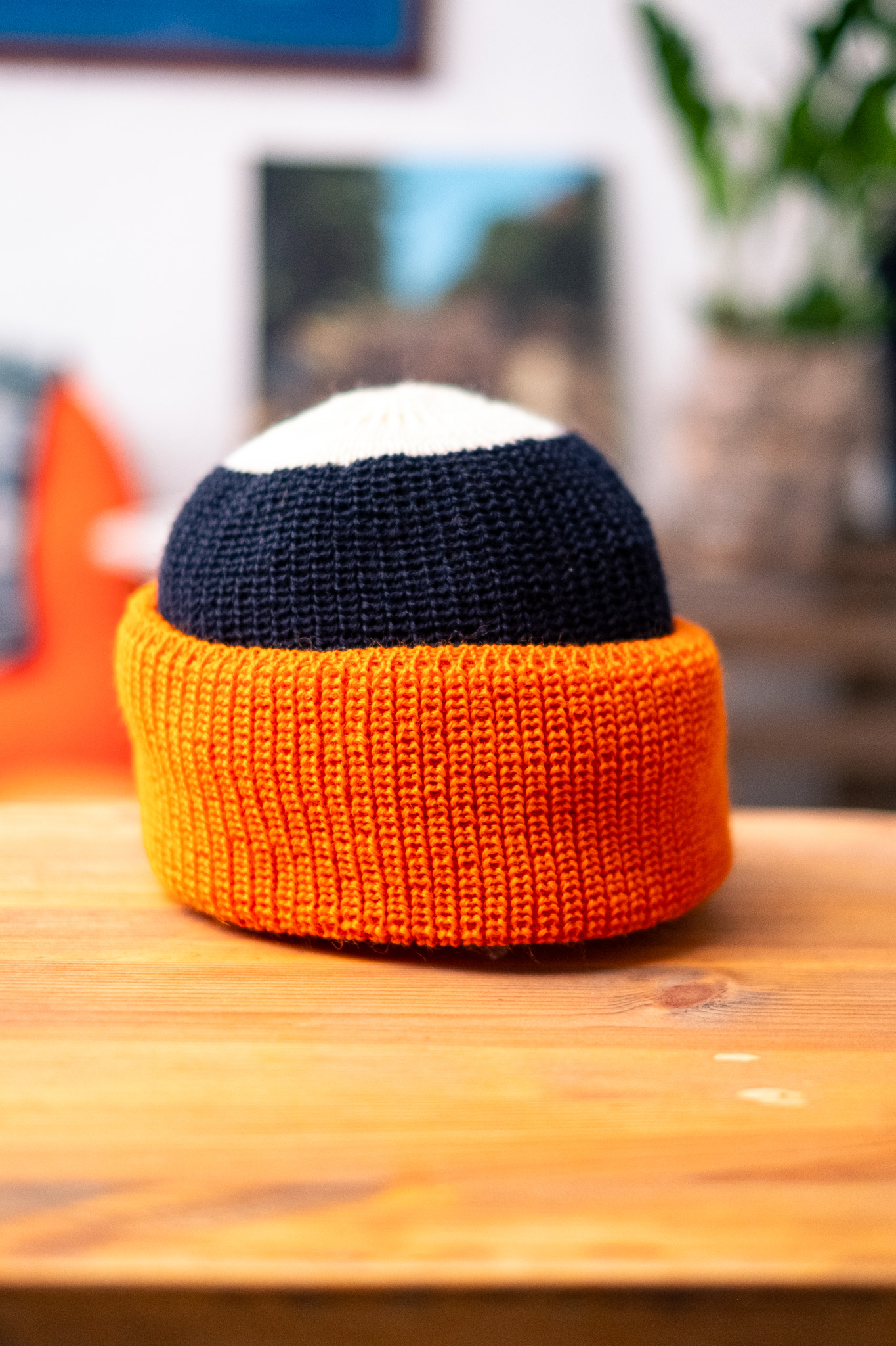 Heimat - Signal Mechanics Hat Wool Seashell/Ink/Rescue Orange